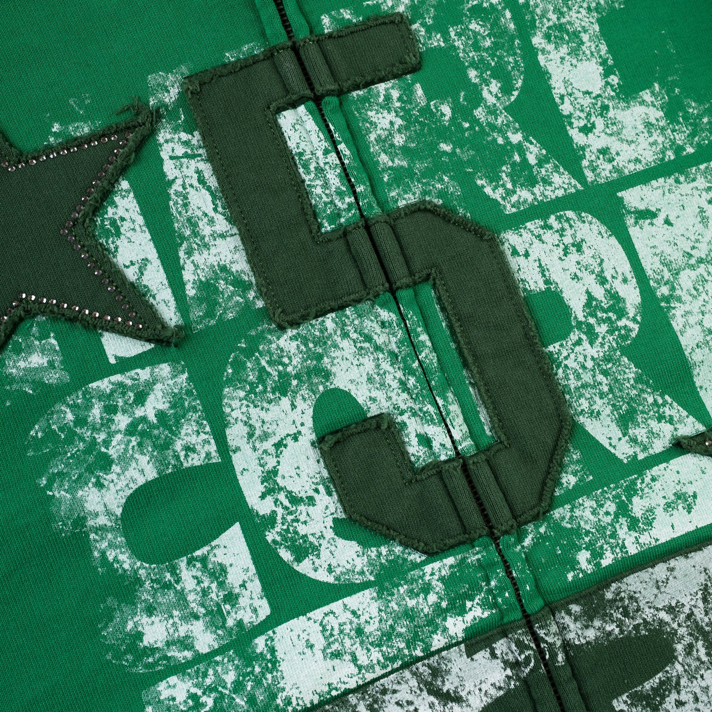 GREEN TRIPLE 5 STITCH ZIP UP