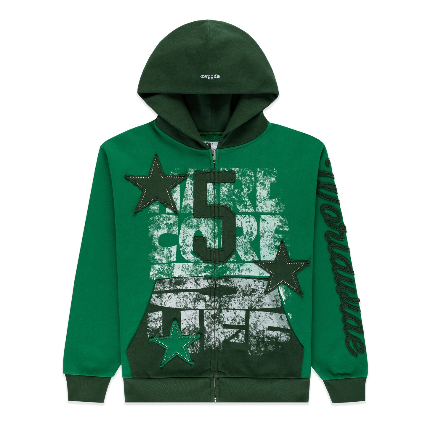 GREEN TRIPLE 5 STITCH ZIP UP