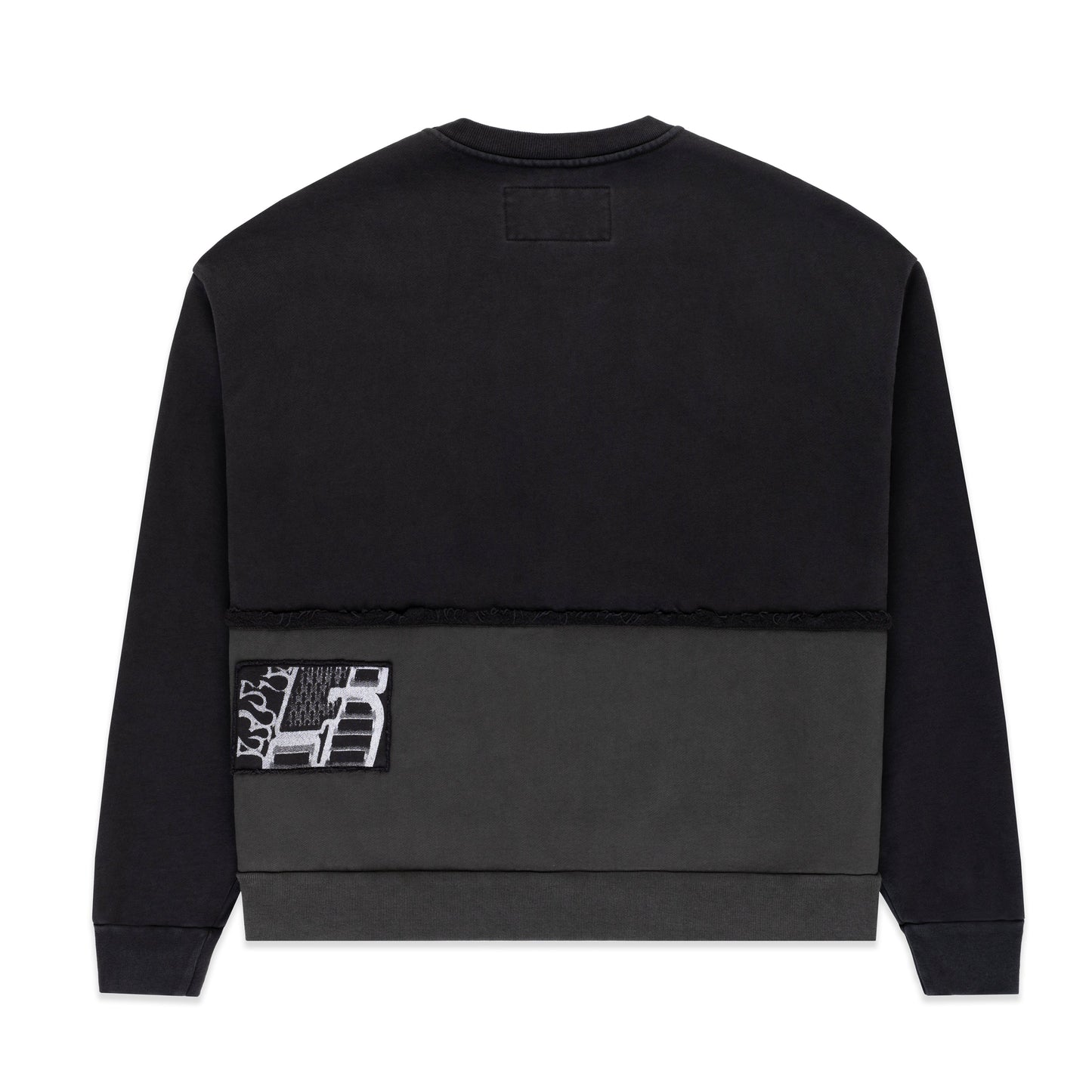 BLACK DIFFUSED COLLEGIATE CREWNECK
