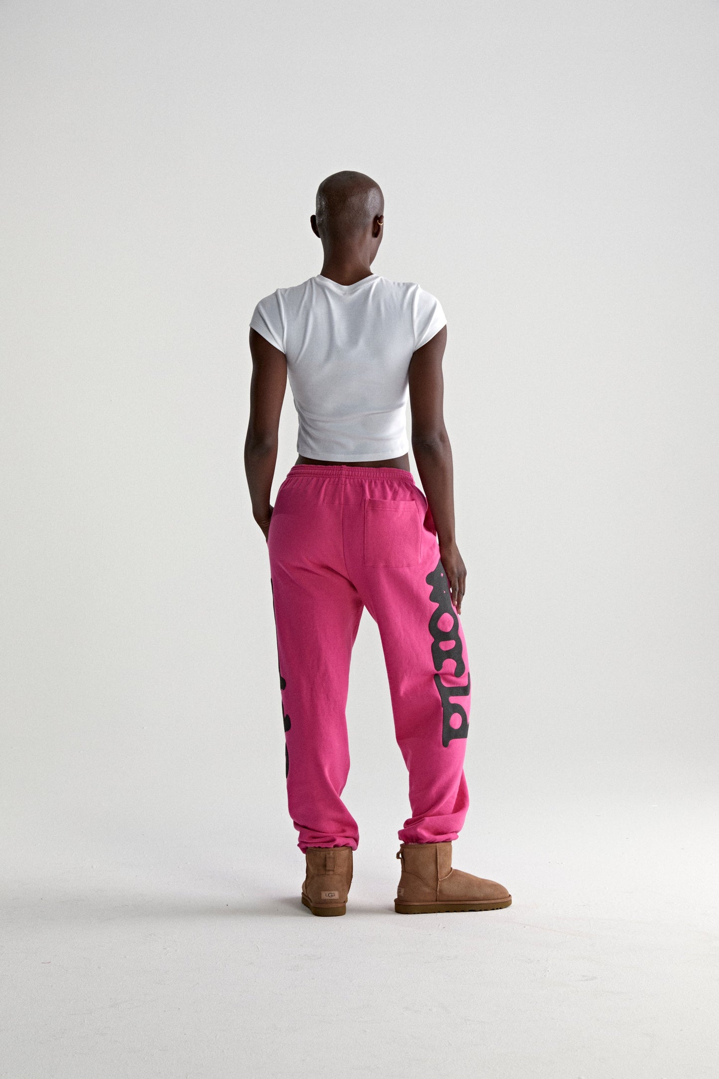 PINK BELUGA V2 SWEATPANT ON MODEL