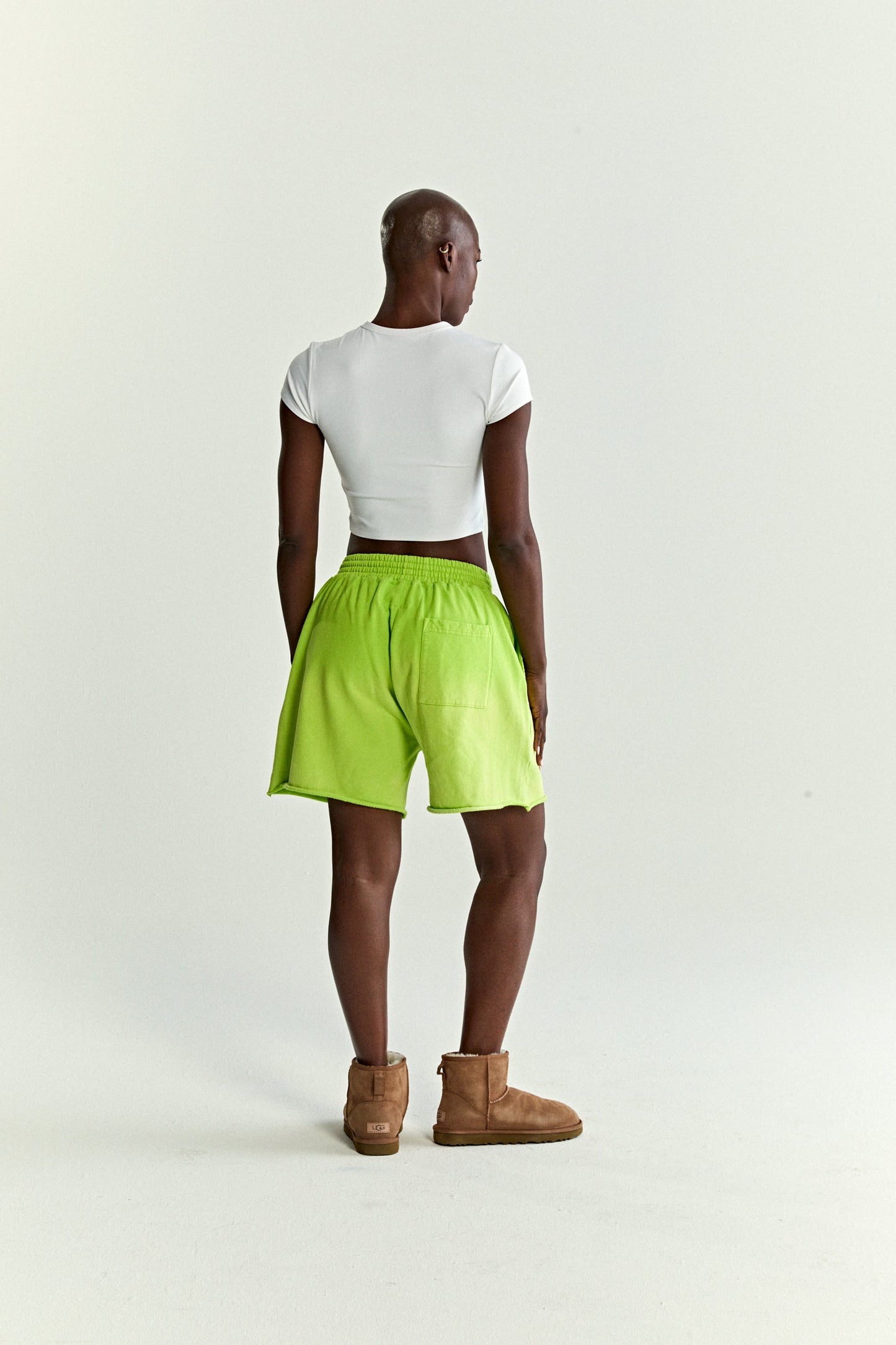 ACID GREEN OG WEB V2 SWEATSHORT ON MODEL