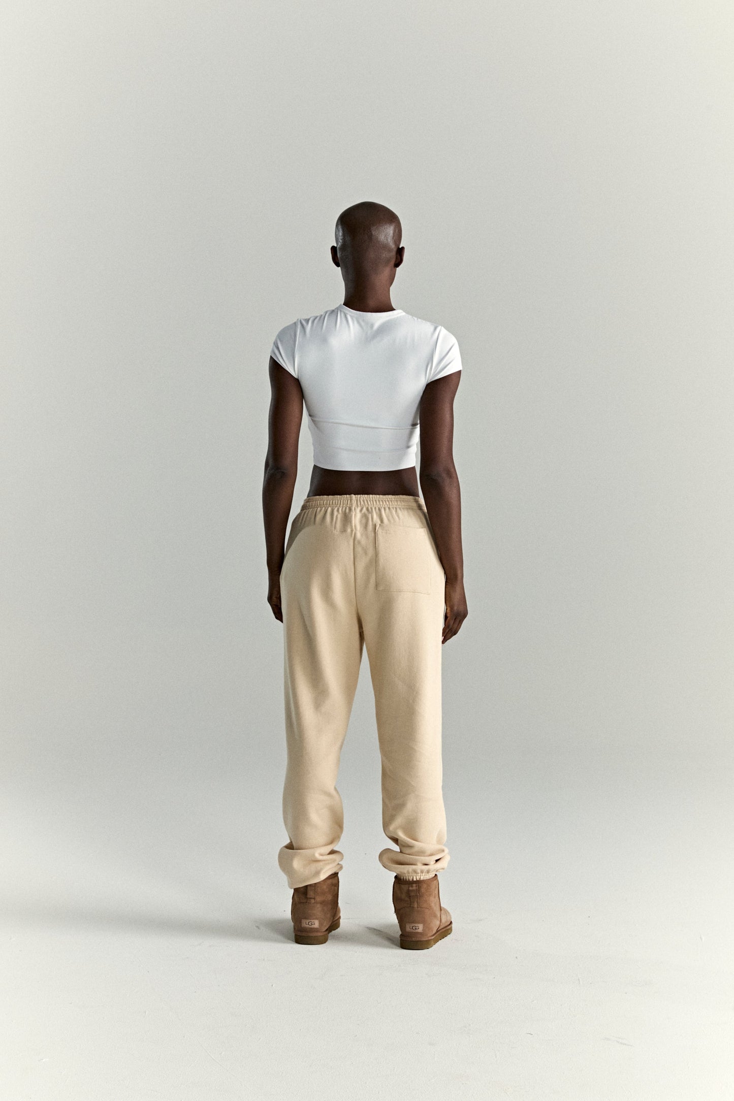 CREAM OG WEB V2 SWEATPANT ON MODEL