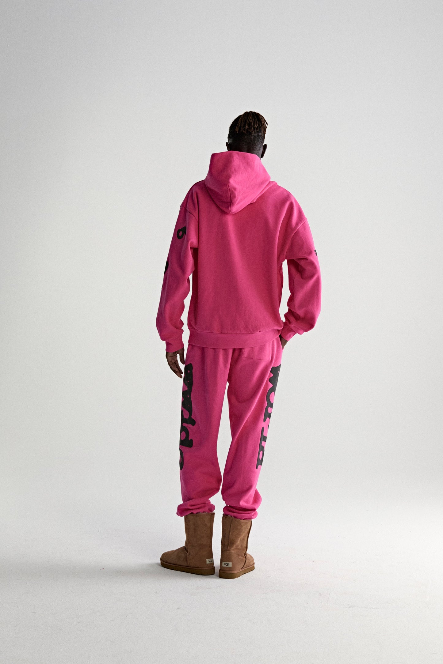 PINK BELUGA HOODIE ON MODEL