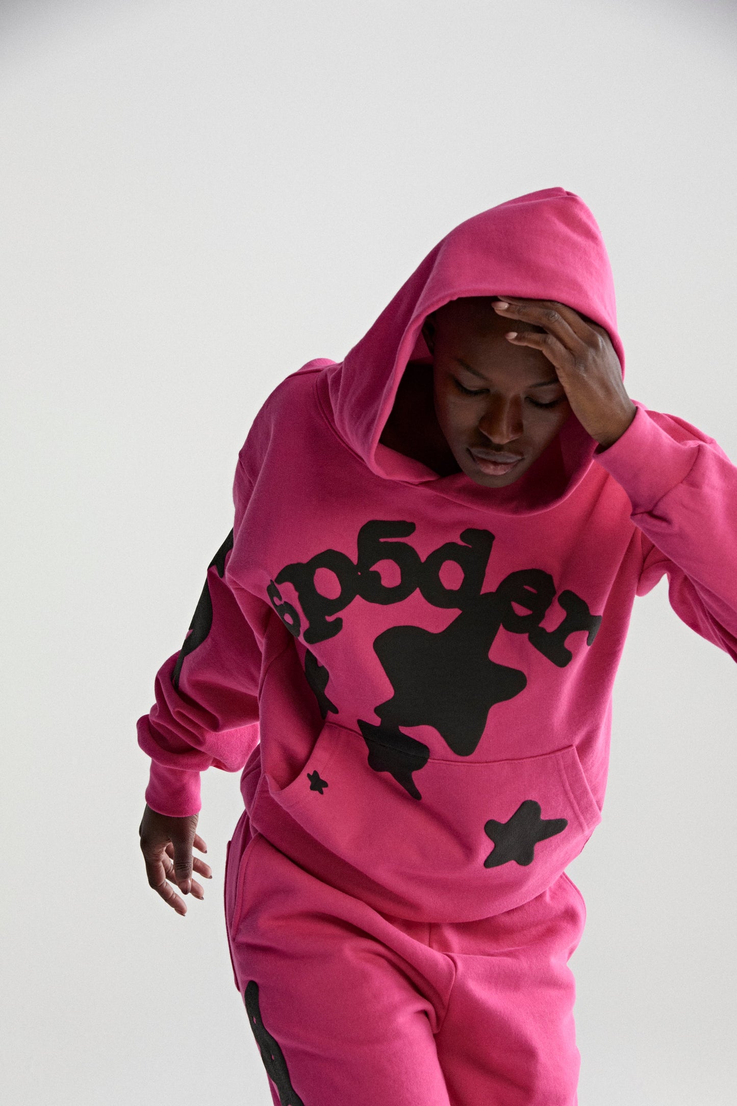 PINK BELUGA HOODIE ON MODEL