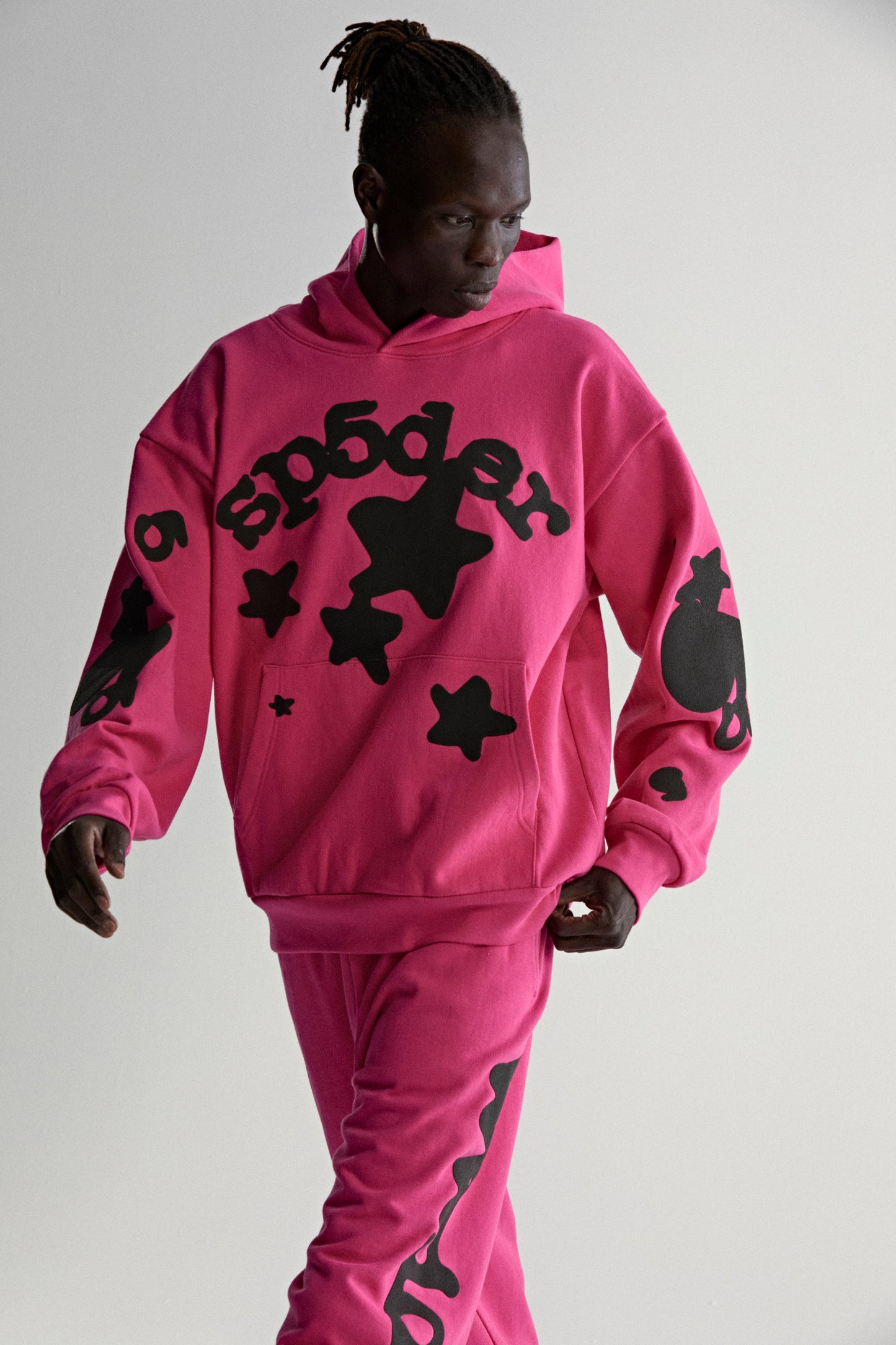 PINK BELUGA HOODIE ON MODEL