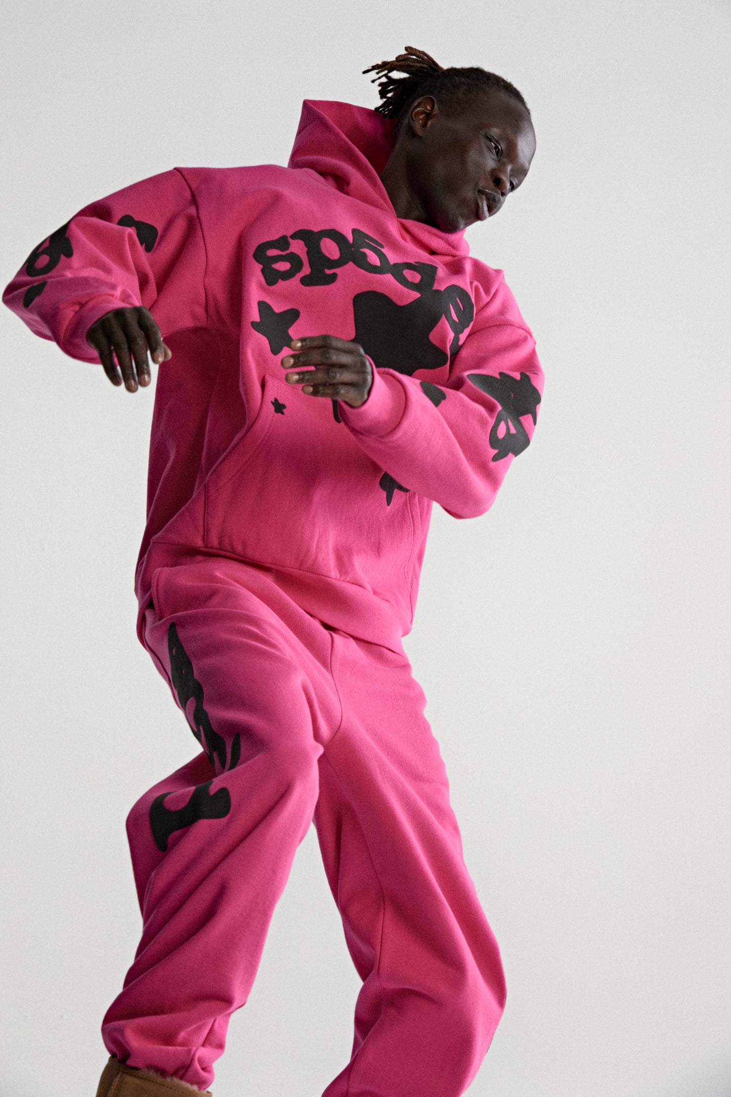 PINK BELUGA HOODIE ON MODEL