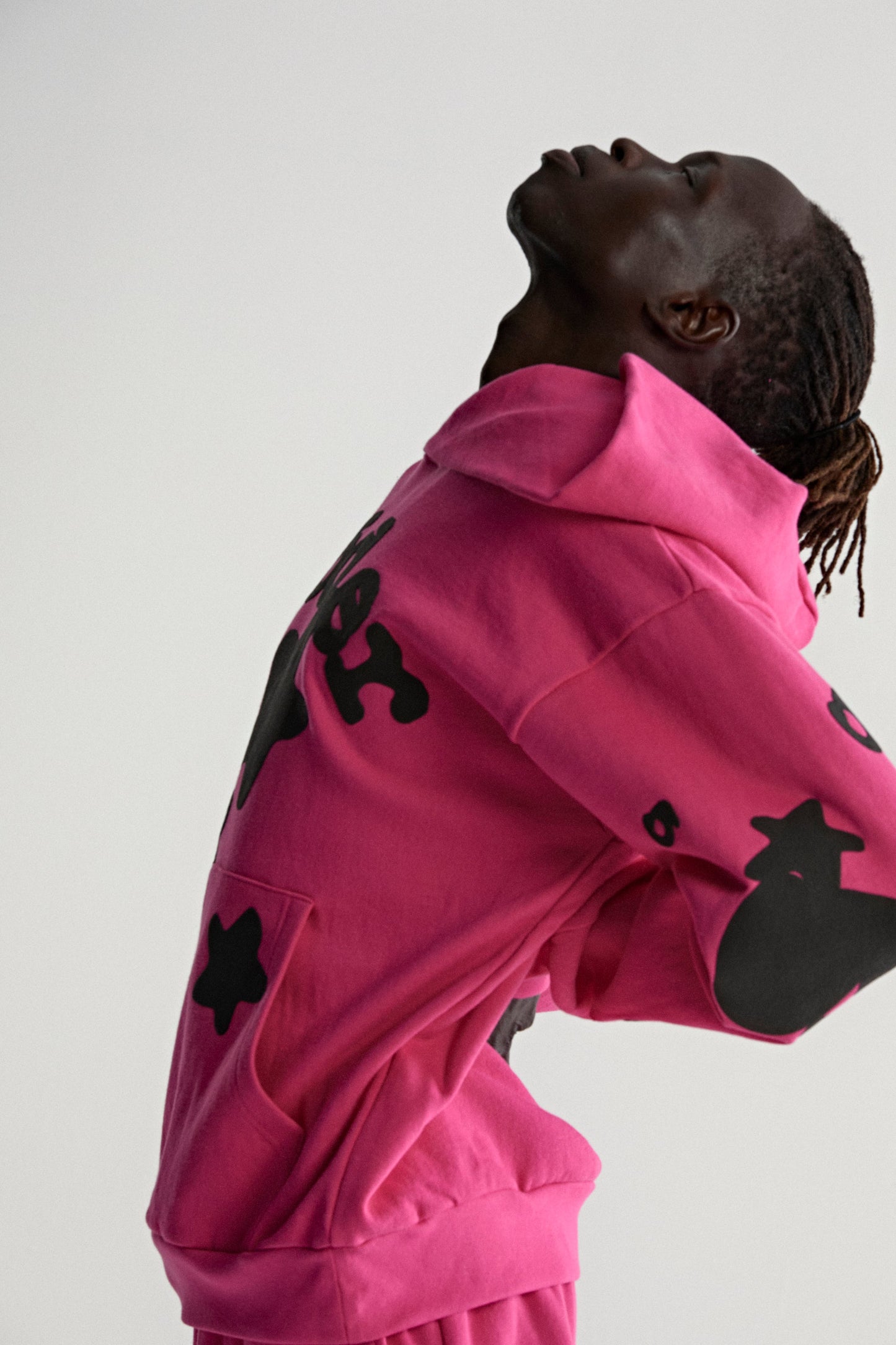 PINK BELUGA HOODIE ON MODEL