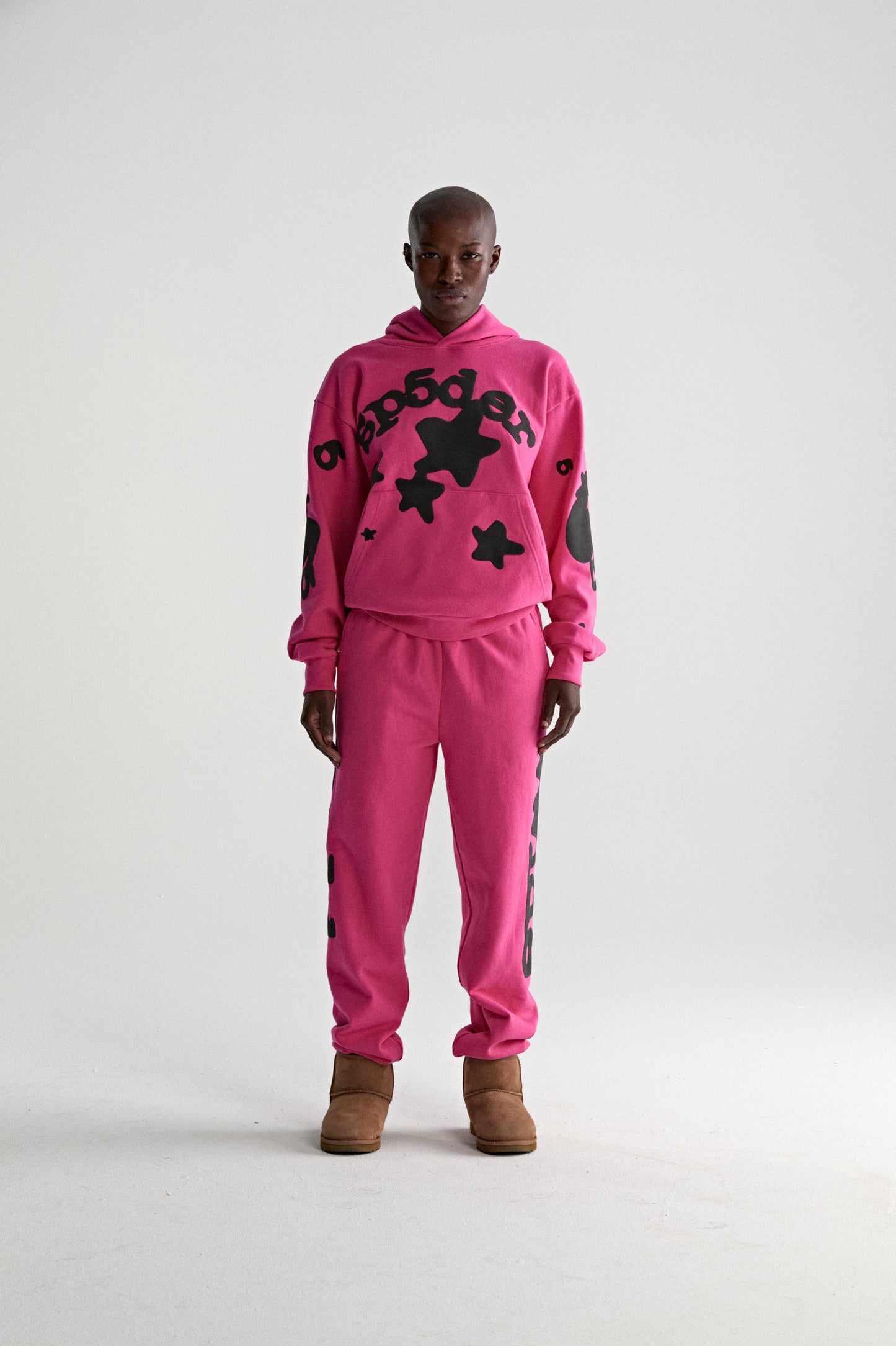 PINK BELUGA HOODIE ON MODEL