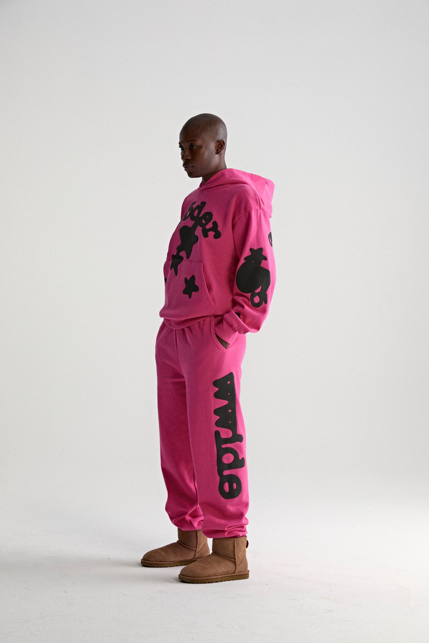 PINK BELUGA HOODIE ON MODEL