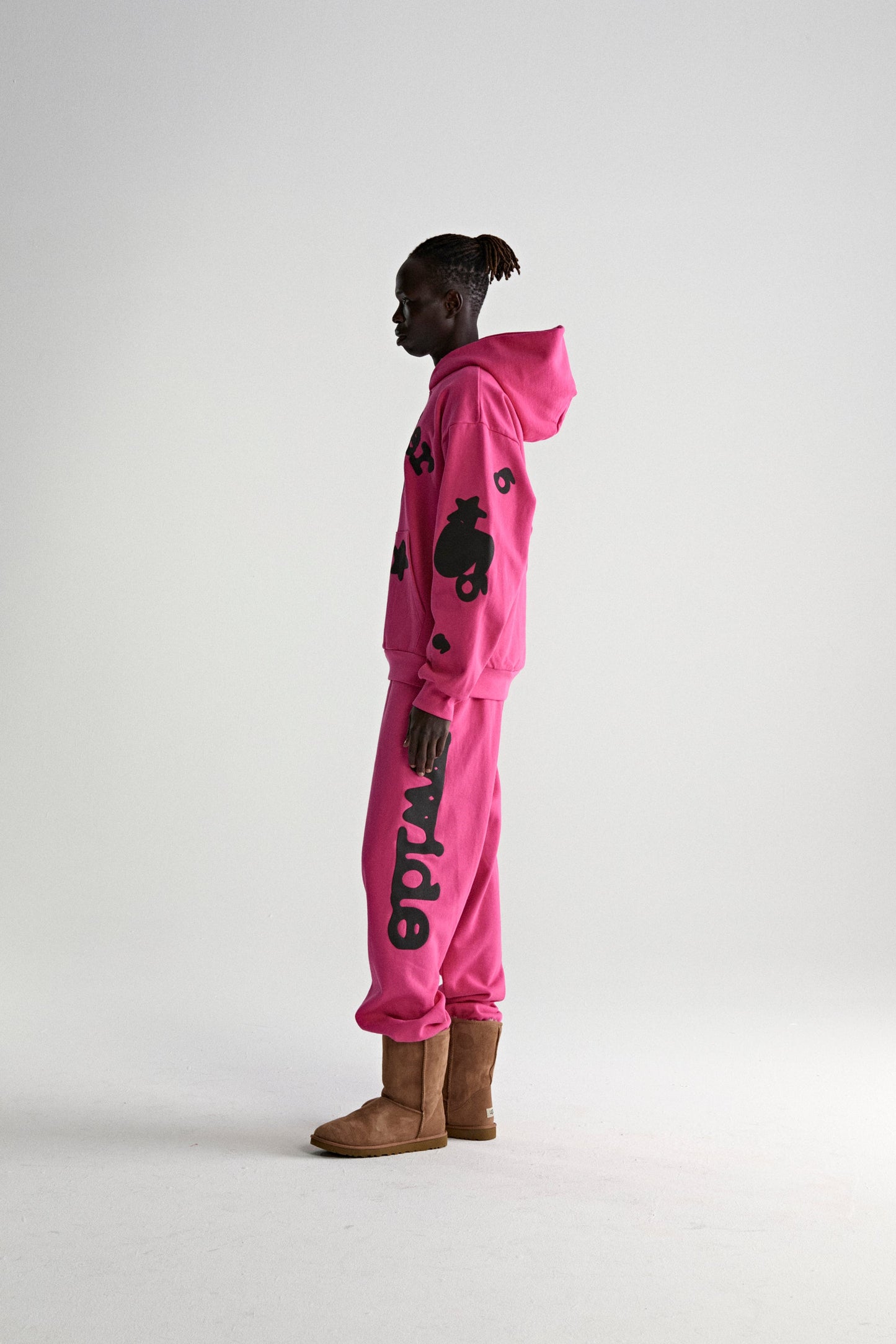 PINK BELUGA HOODIE ON MODEL