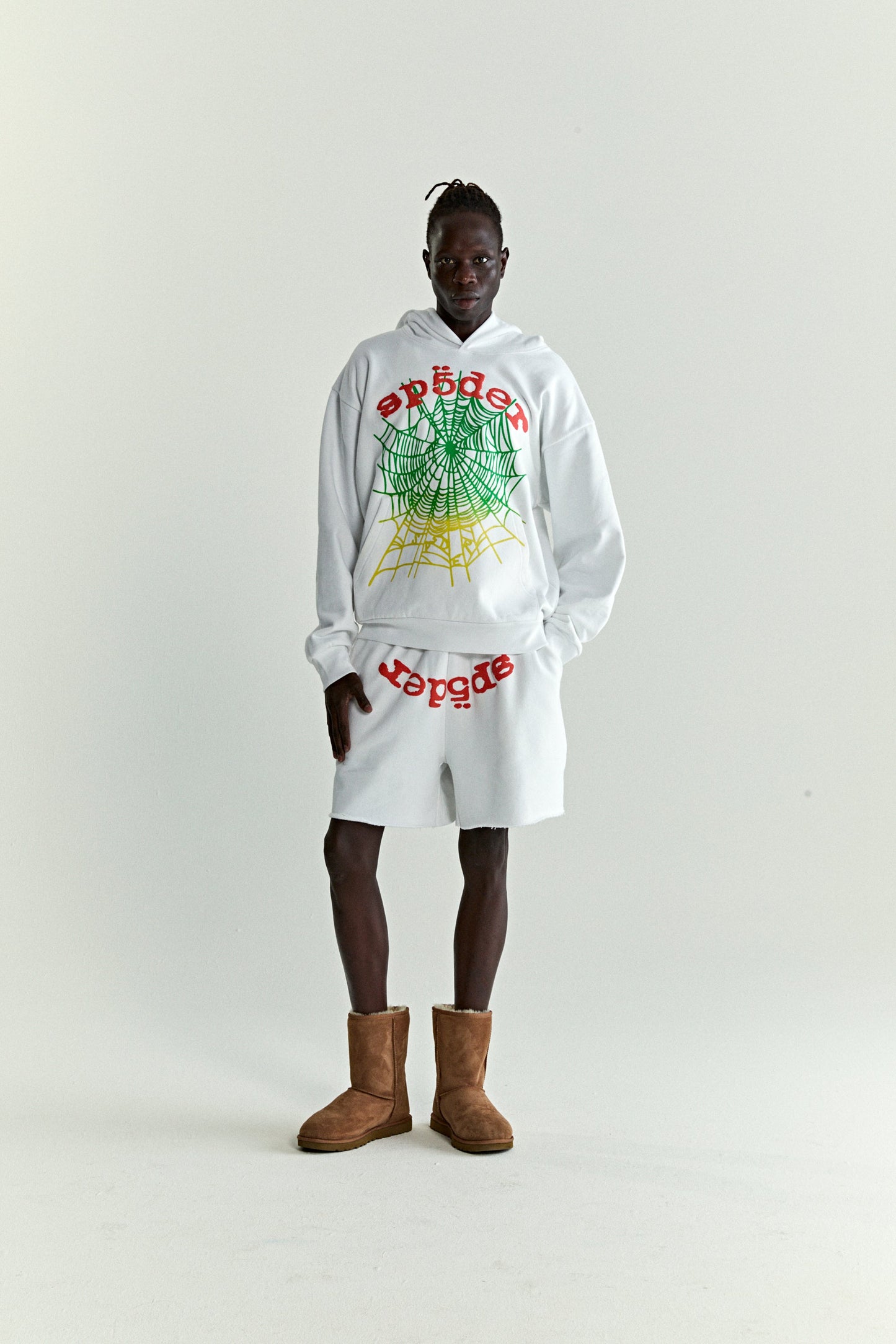 WHITE OG WEB V2 GRADIENT HOODIE ON MODEL