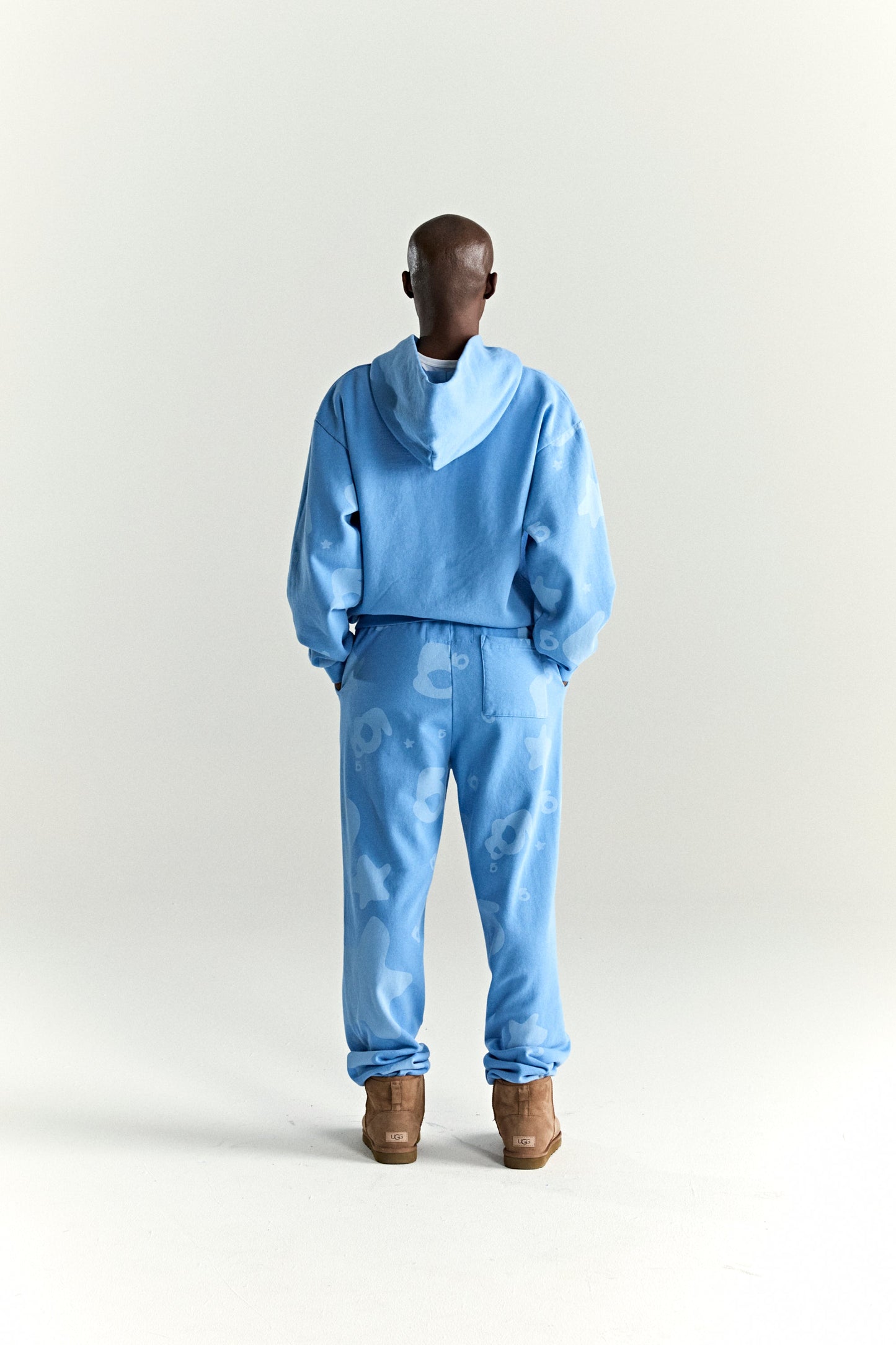 DUSTY BLUE BELUGA V2 HOODIE ON MODEL
