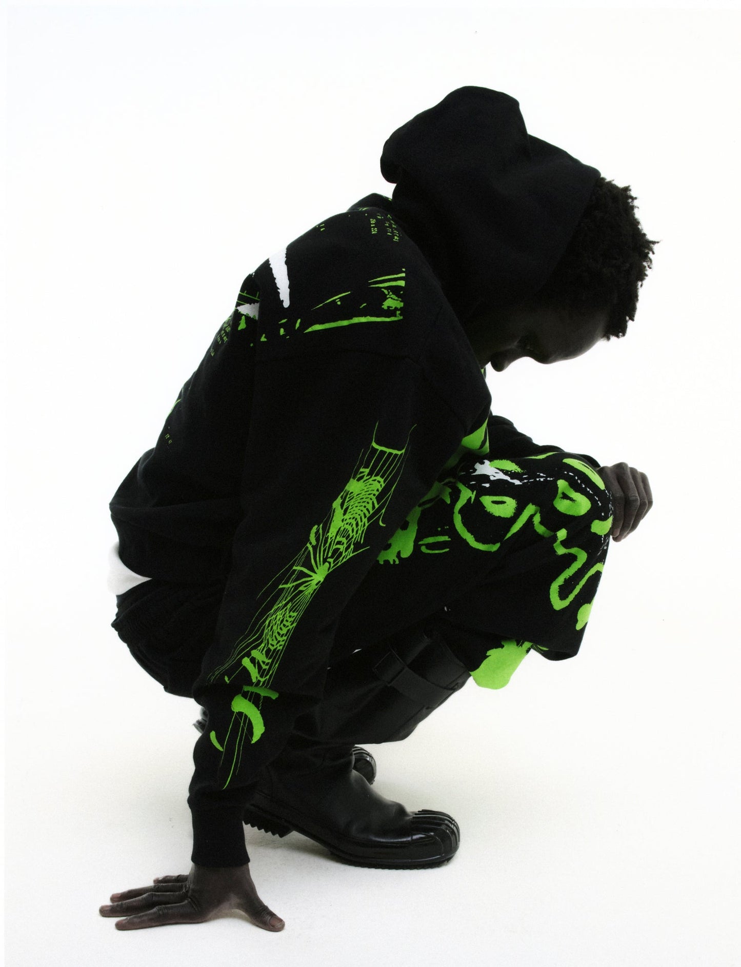 BLACK X-RAY HOODIE ON MODEL