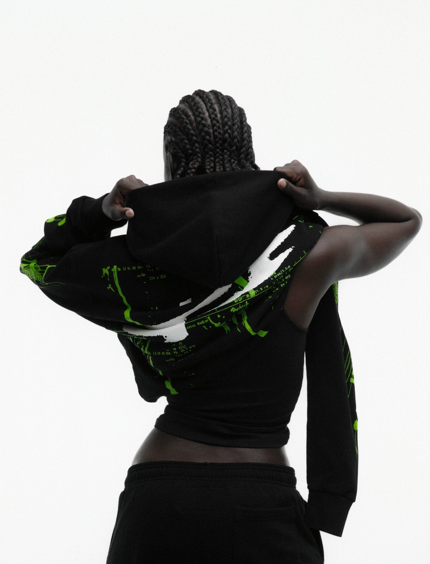 BLACK X-RAY HOODIE ON MODEL