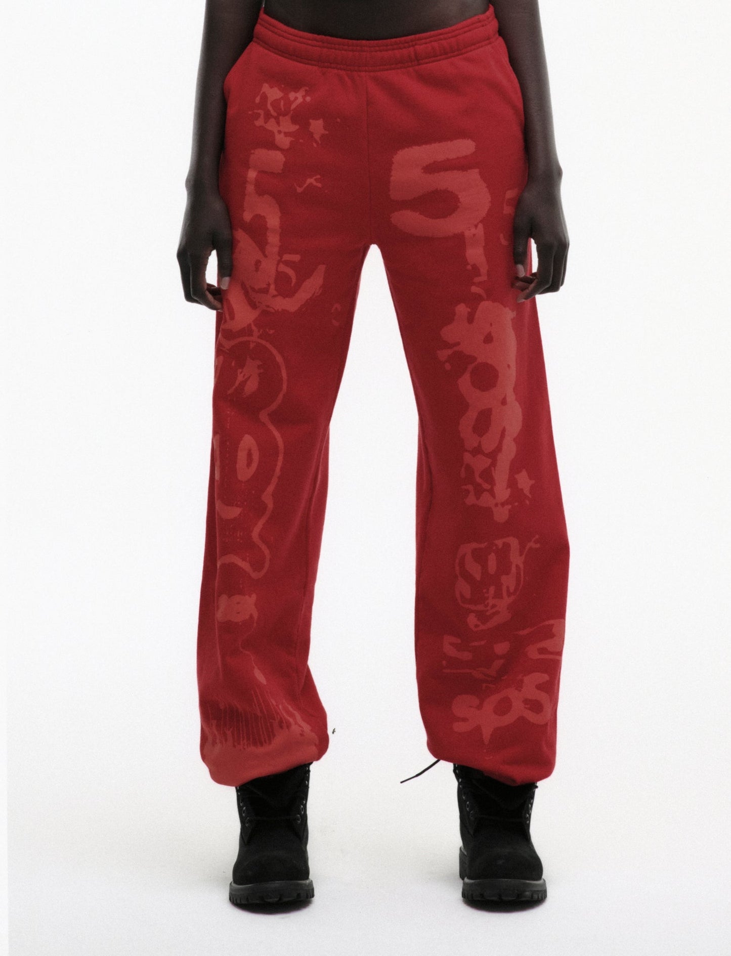 RED X-RAY SWEATPANT ON MODEL
