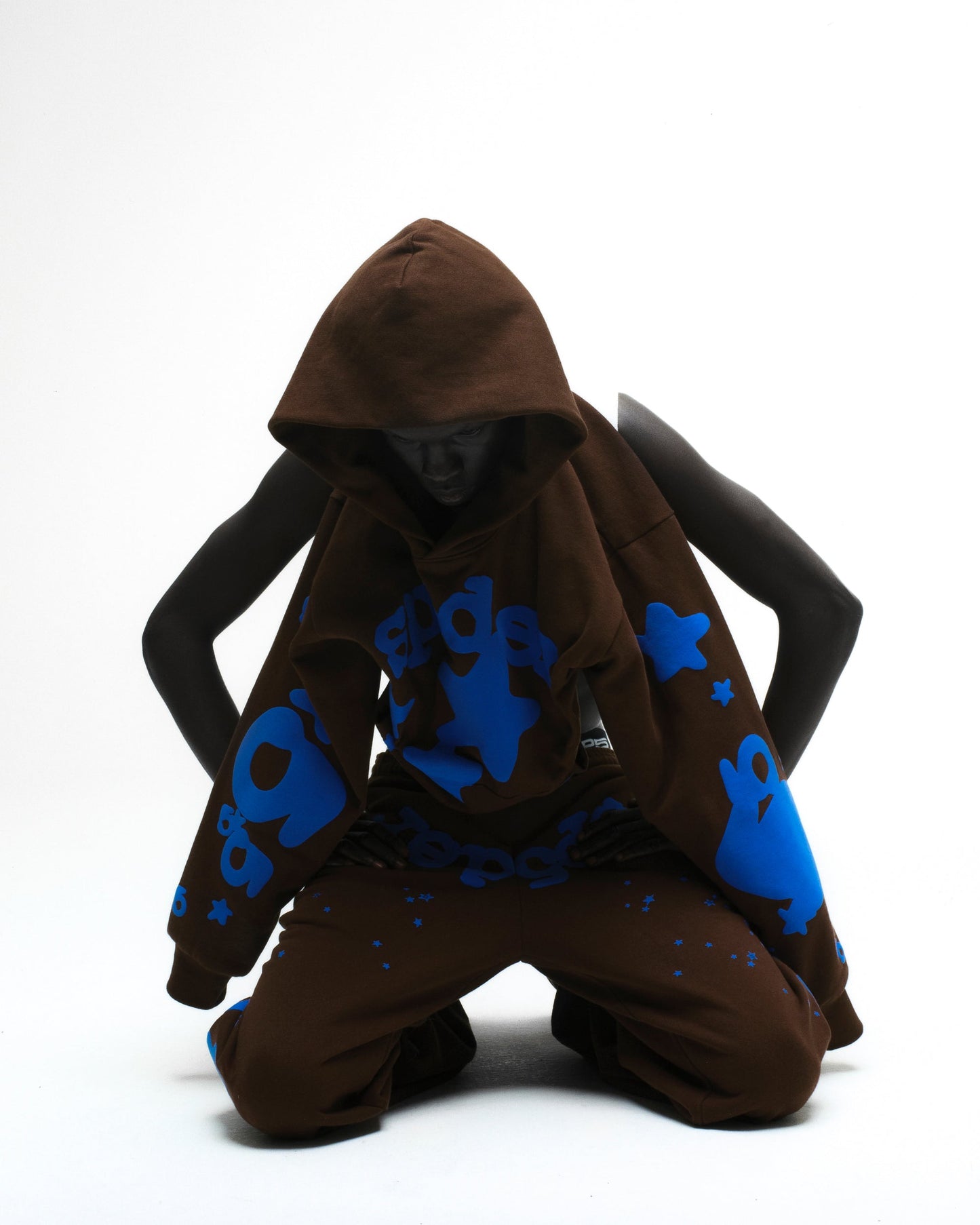 BROWN BELUGA HOODIE ON MODEL