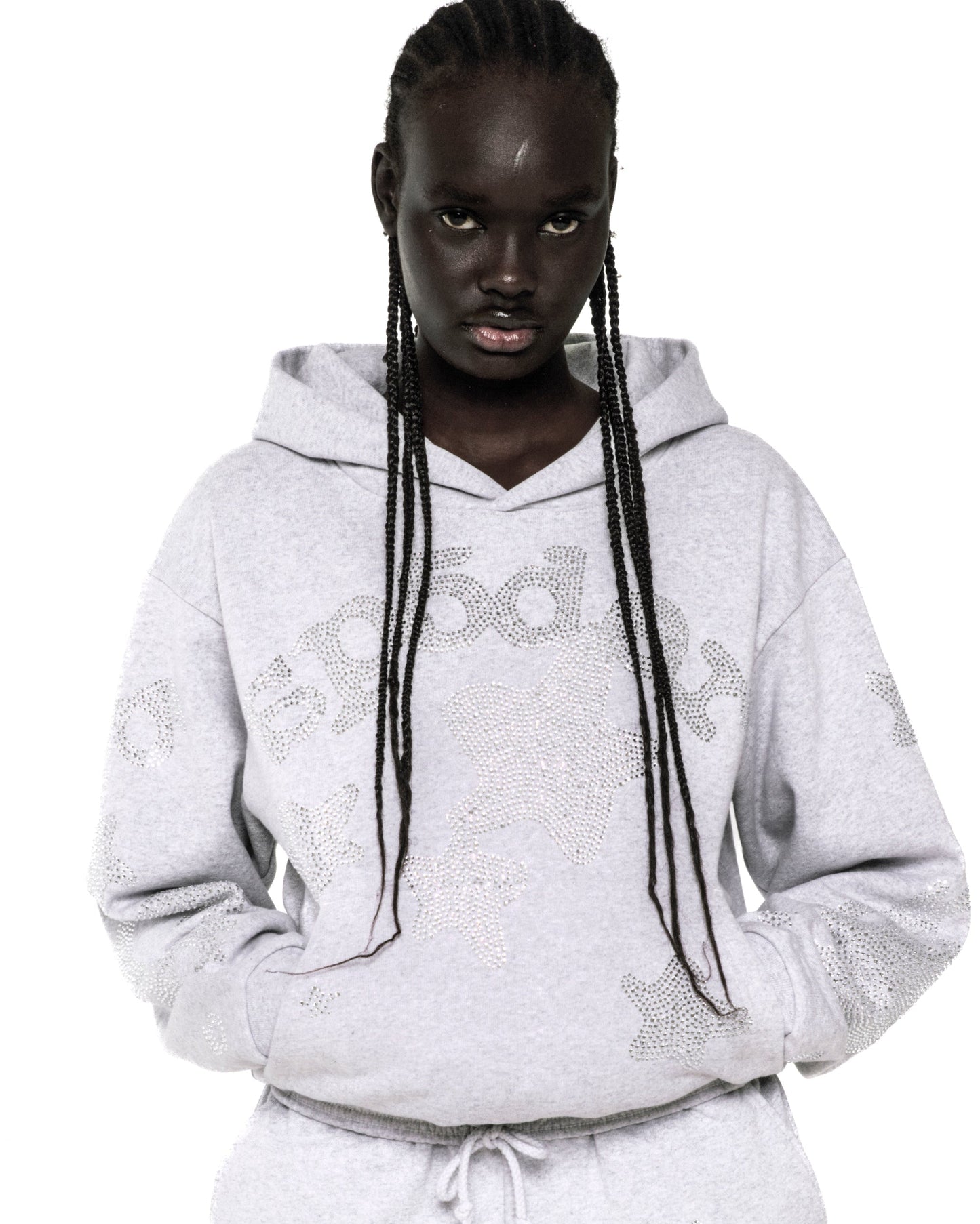 RHINESTONE BELUGA HOODIE