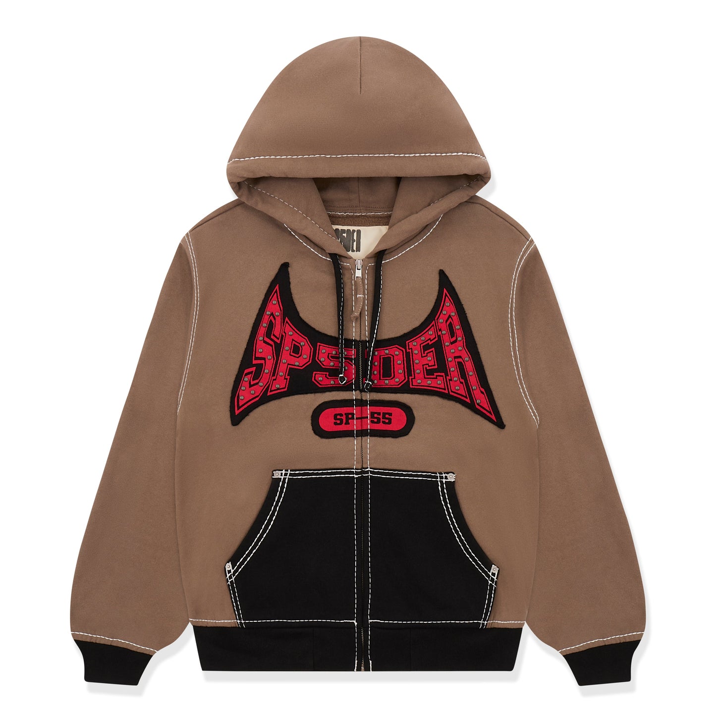 BROWN T&F ZIP HOODIE