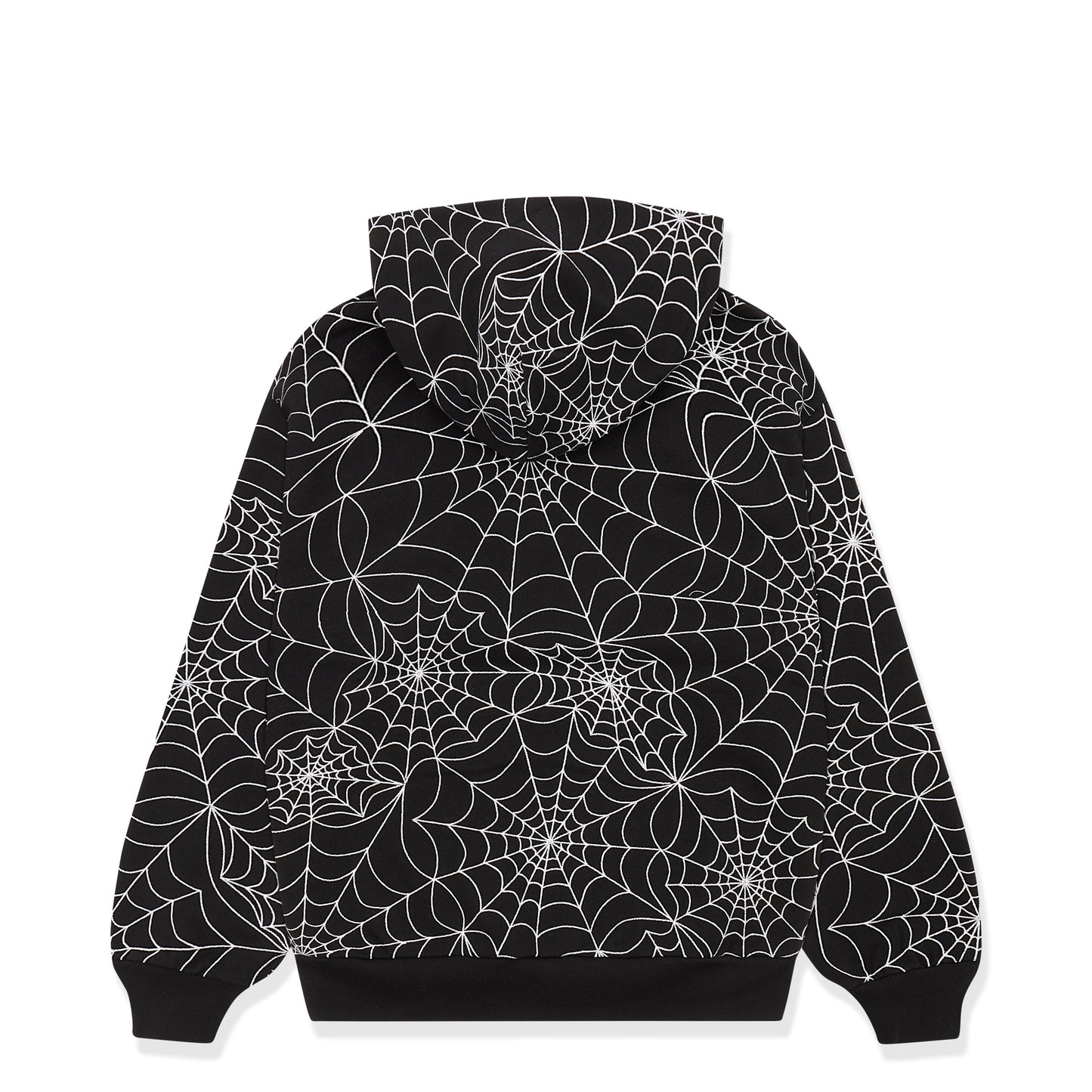 BLACK EMBROIDERED AOP HOODIE