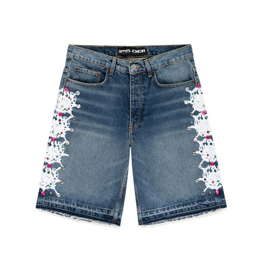 LBW WEB STONE DENIM SHORTS
