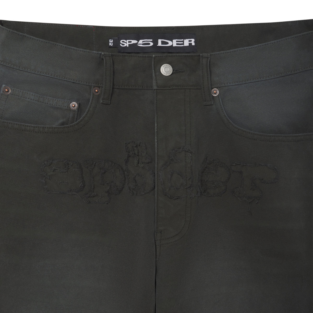 DISTRESSED LOGO DENIM