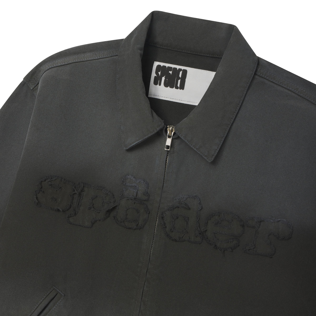 DISTRESSED LOGO WORK JACKET