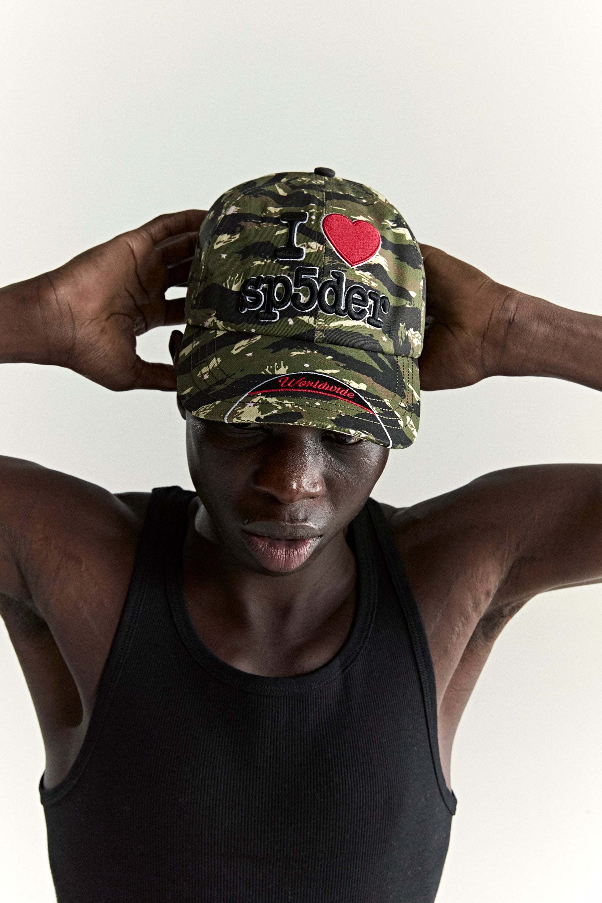 CAMO SOUVENIR 6-PANEL HAT ON MODEL