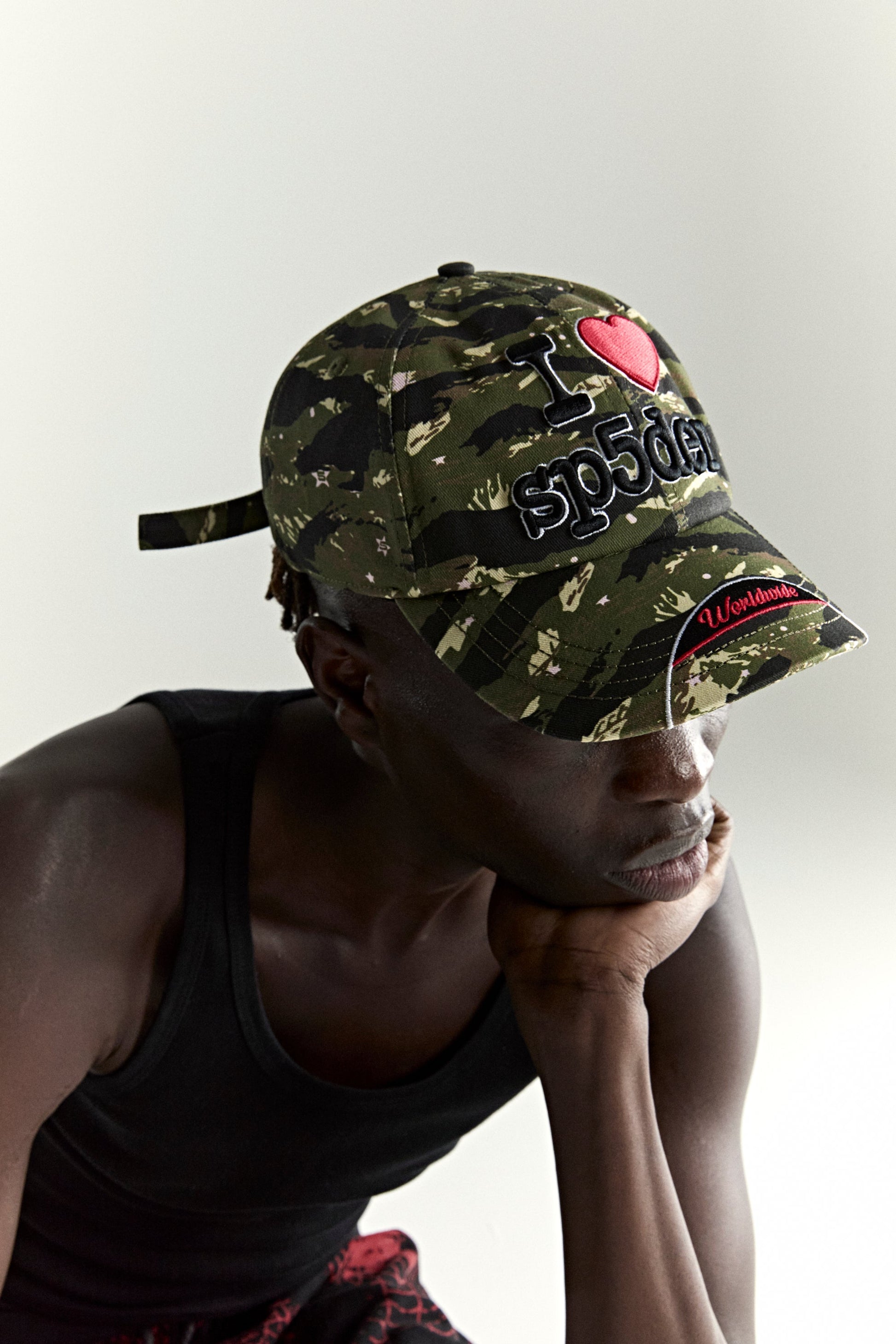 CAMO SOUVENIR 6-PANEL HAT ON MODEL