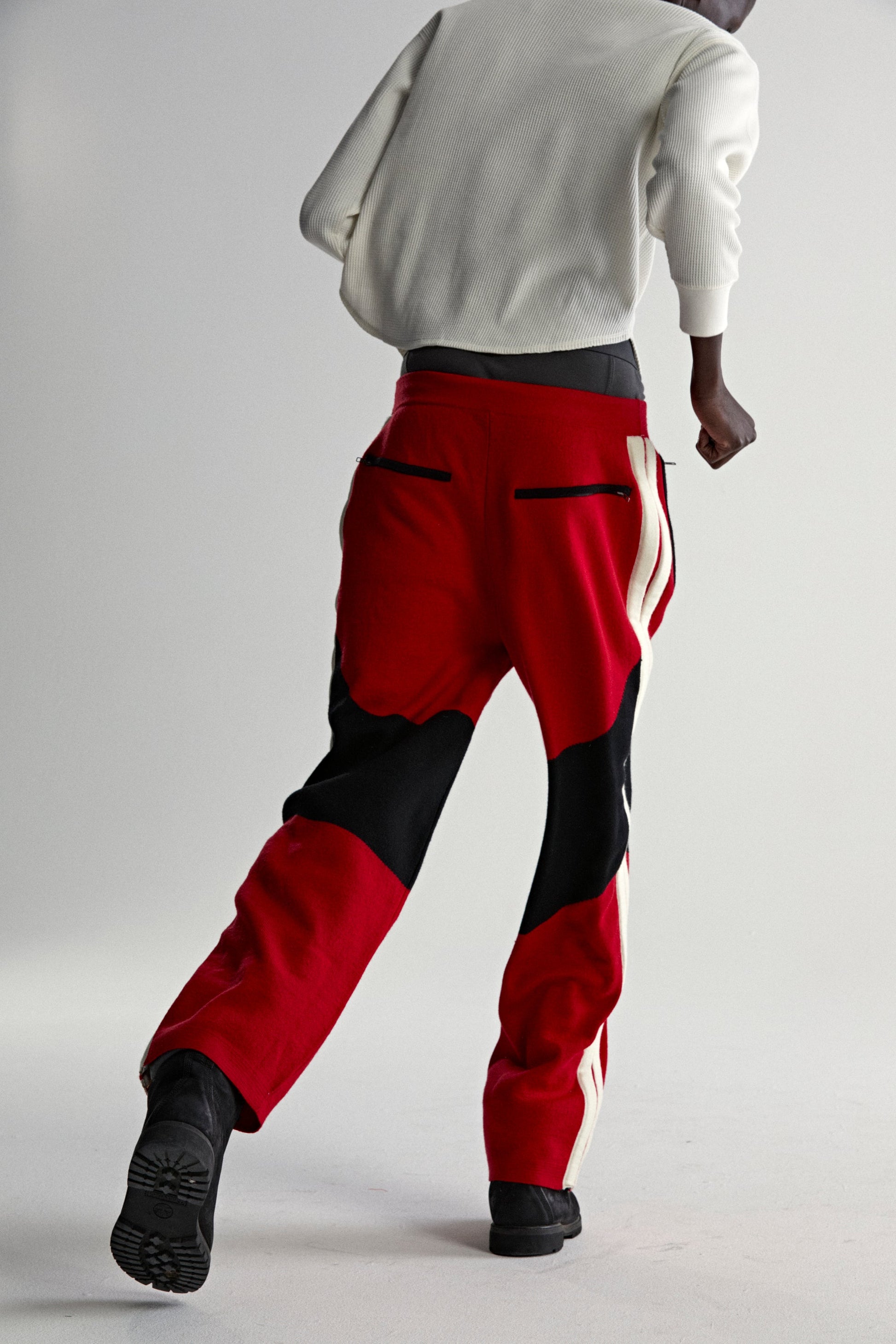 RED KNIT 5 TRACK PANT