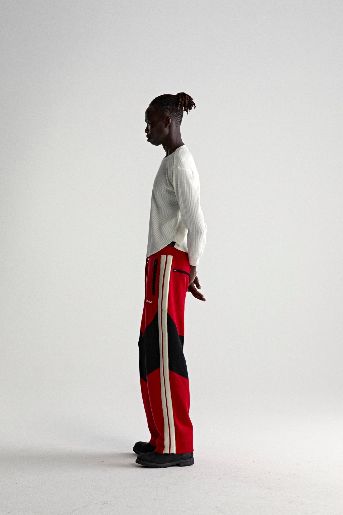 RED KNIT 5 TRACK PANT