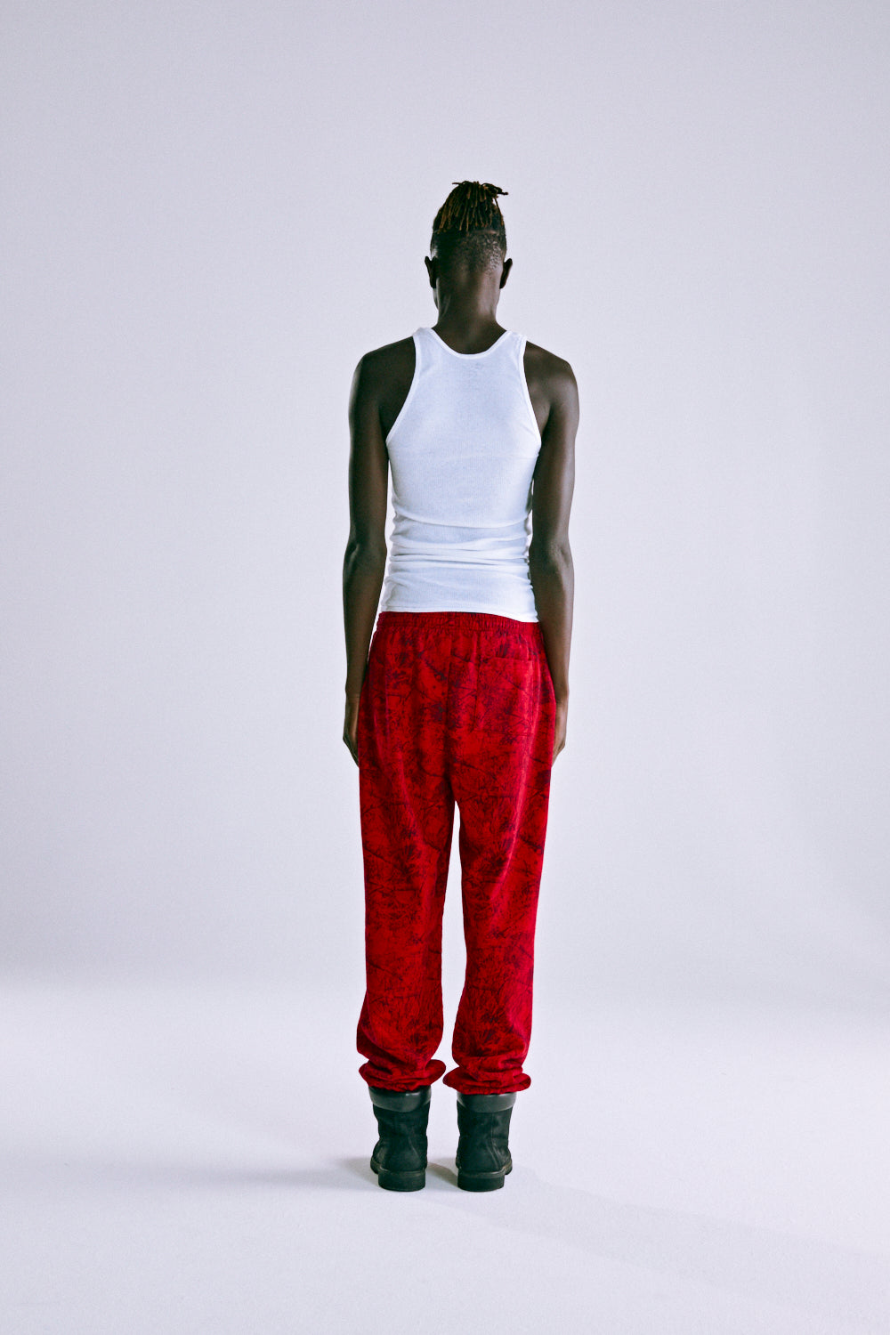 RED OG TREE CAMO SWEATPANT ON MODEL