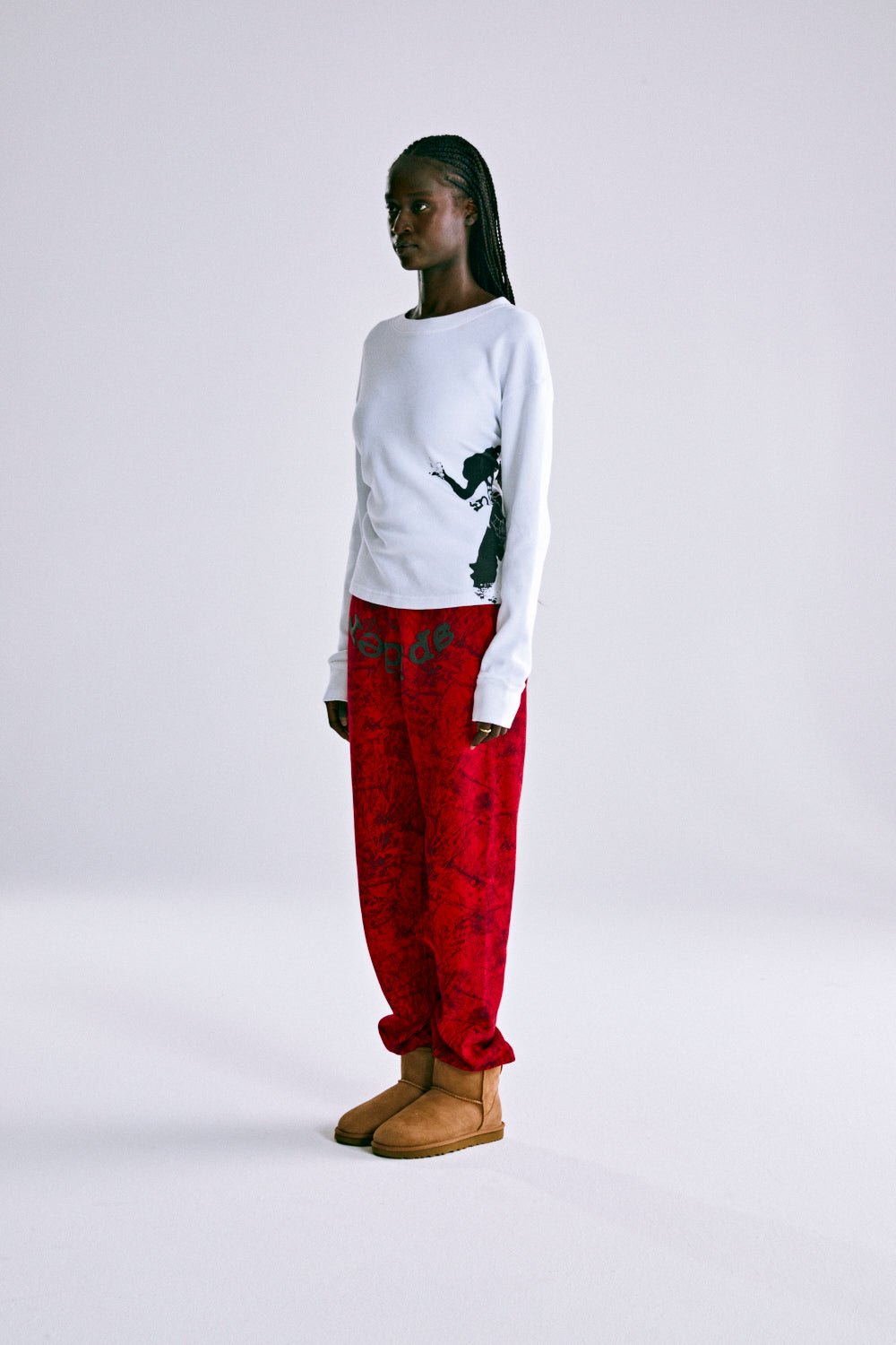 RED OG TREE CAMO SWEATPANT ON MODEL