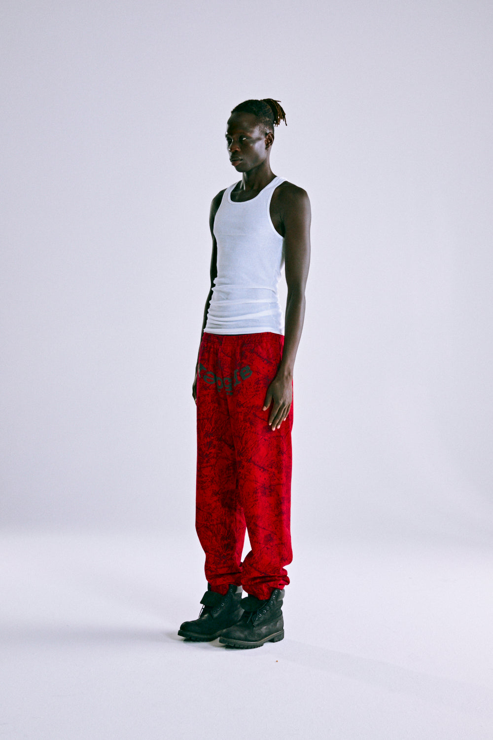 RED OG TREE CAMO SWEATPANT ON MODEL