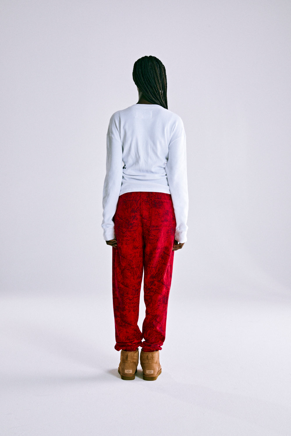 RED OG TREE CAMO SWEATPANT ON MODEL