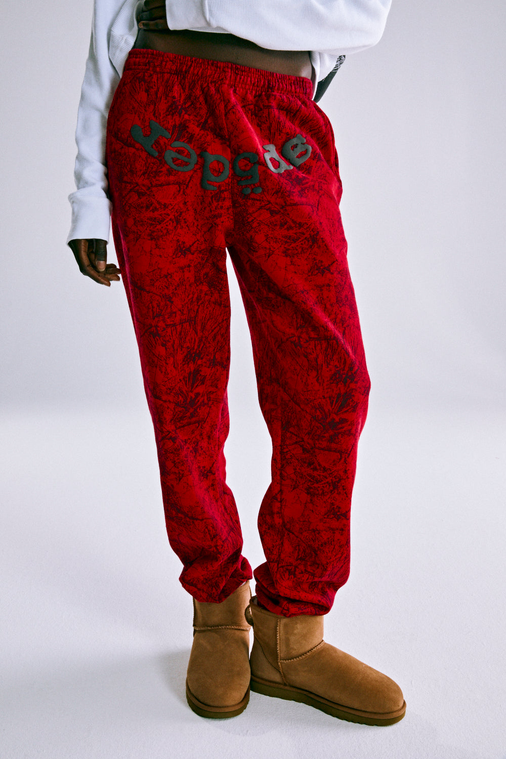 RED OG TREE CAMO SWEATPANT ON MODEL