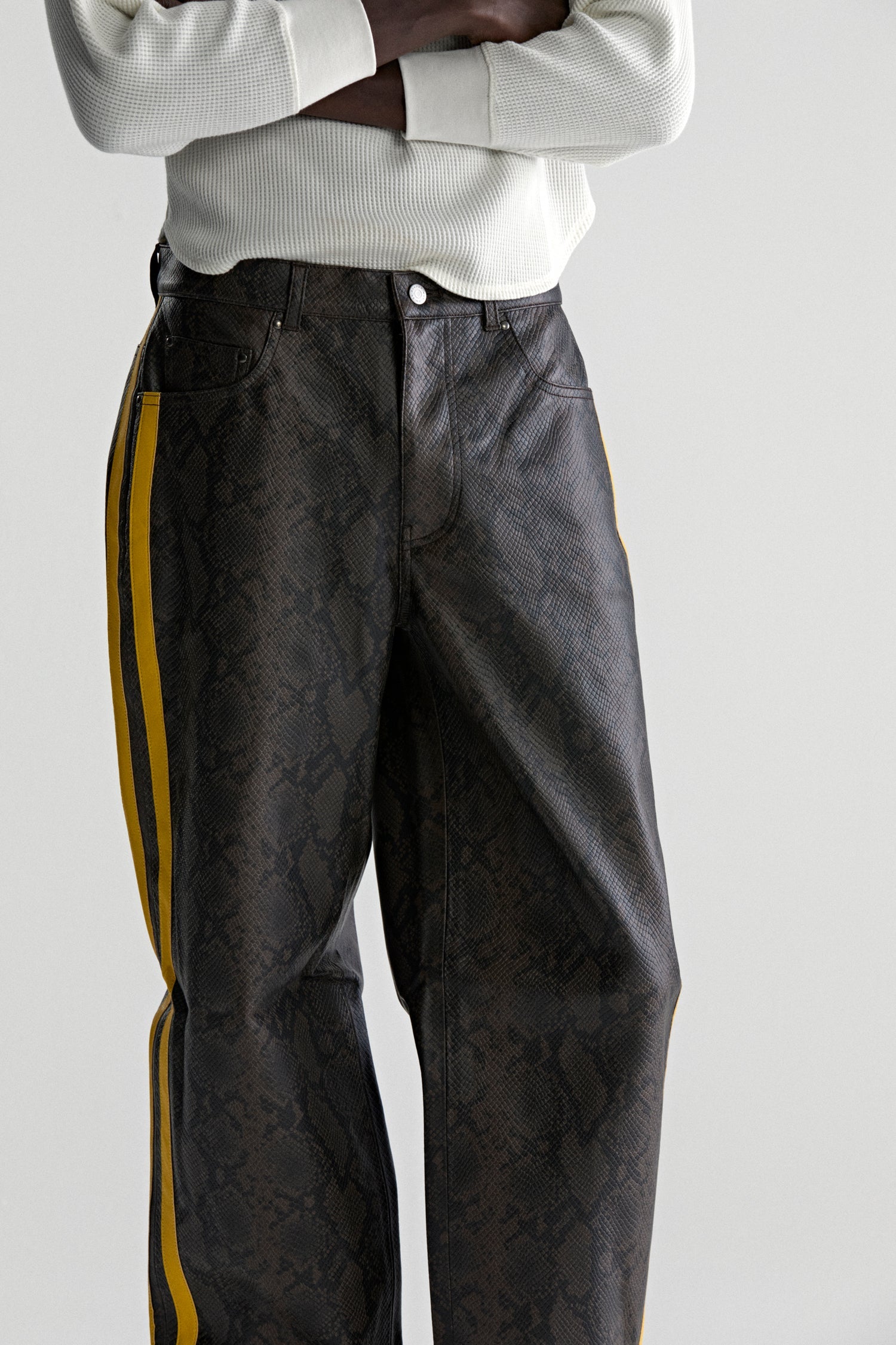 SNAKE LEATHER PANT