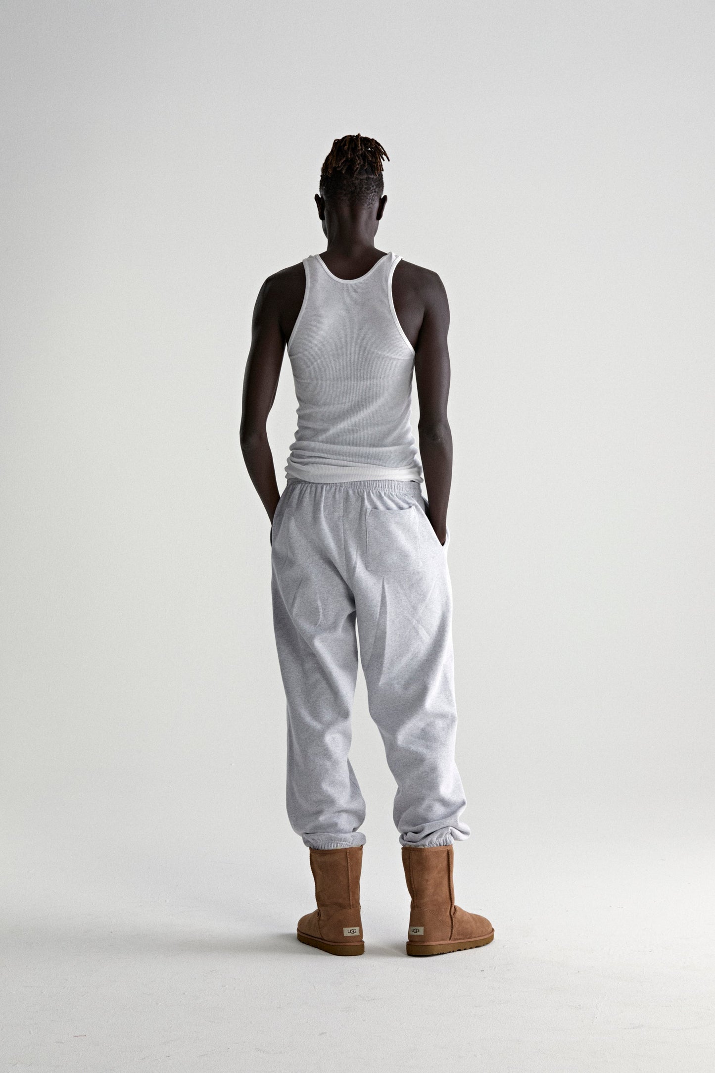 HEATHER GREY SOUVENIR SWEATPANT ON MODEL