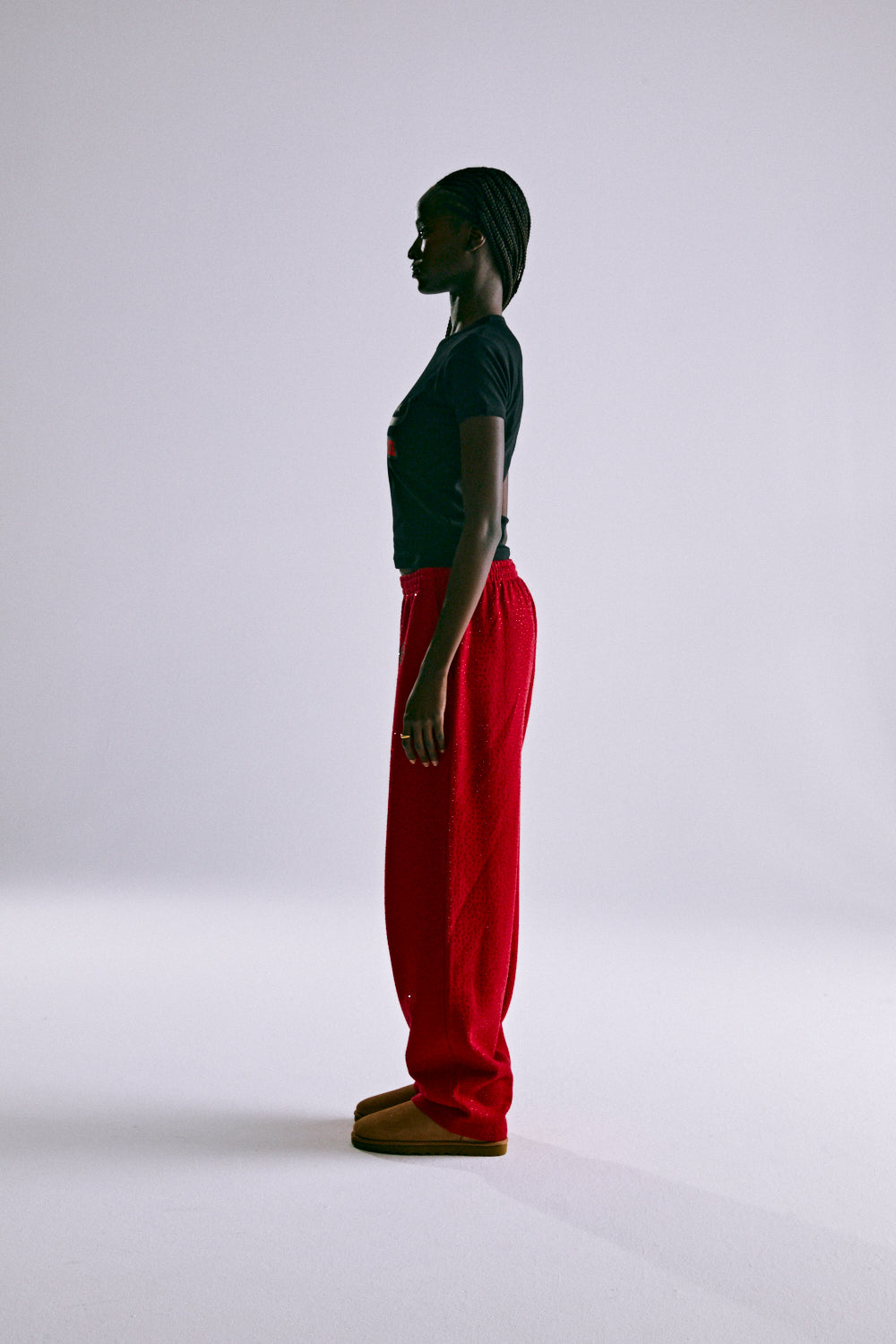 RED WEBSTONE AOP SWEATPANT ON MODEL