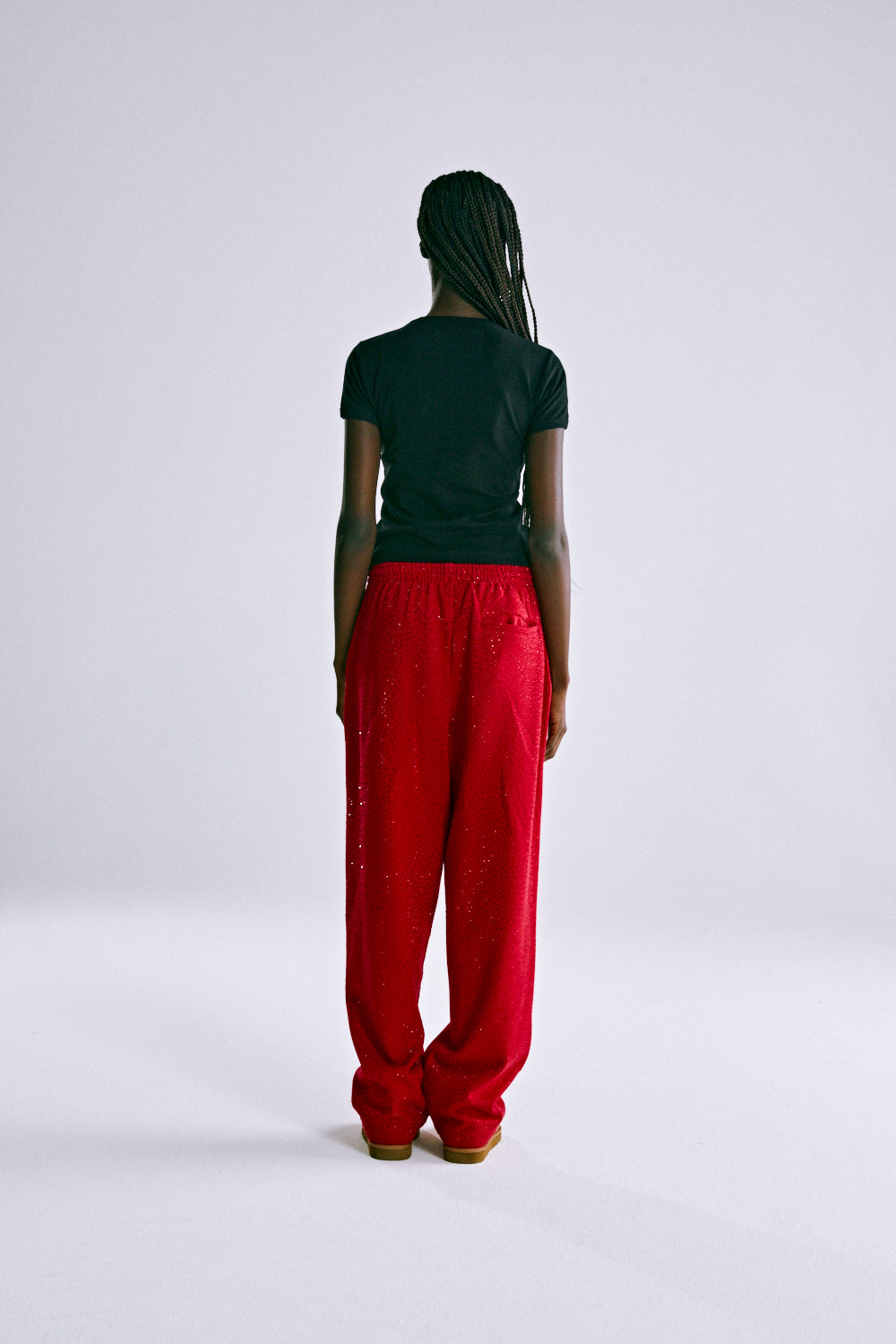 RED WEBSTONE AOP SWEATPANT ON MODEL