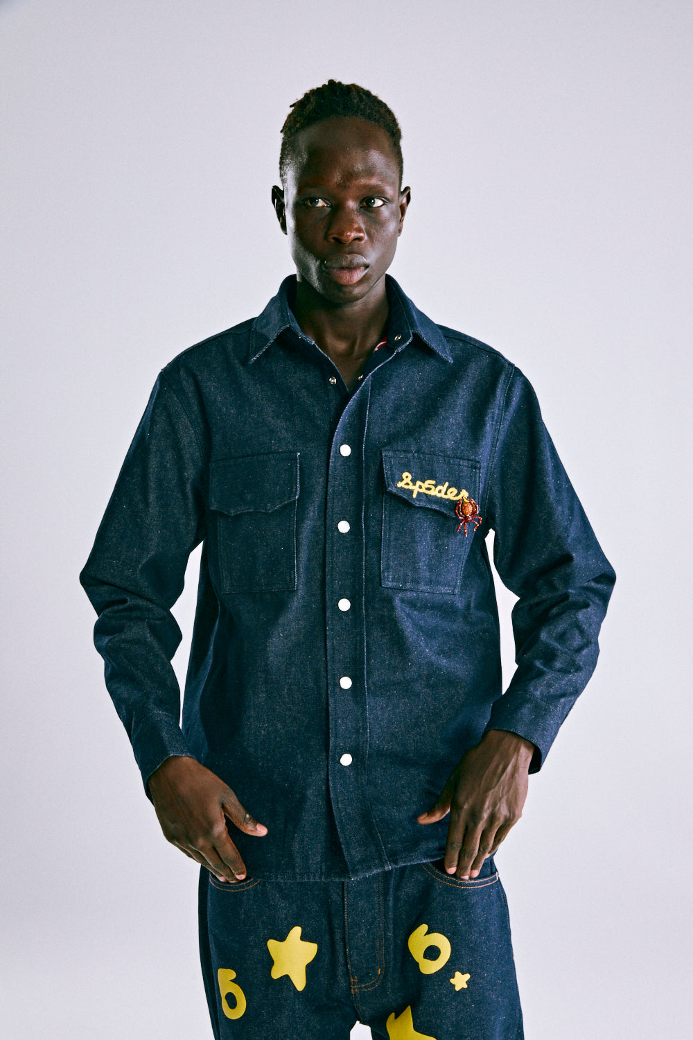 INDIGO ATL DOWNS SHIRT ON MODEL