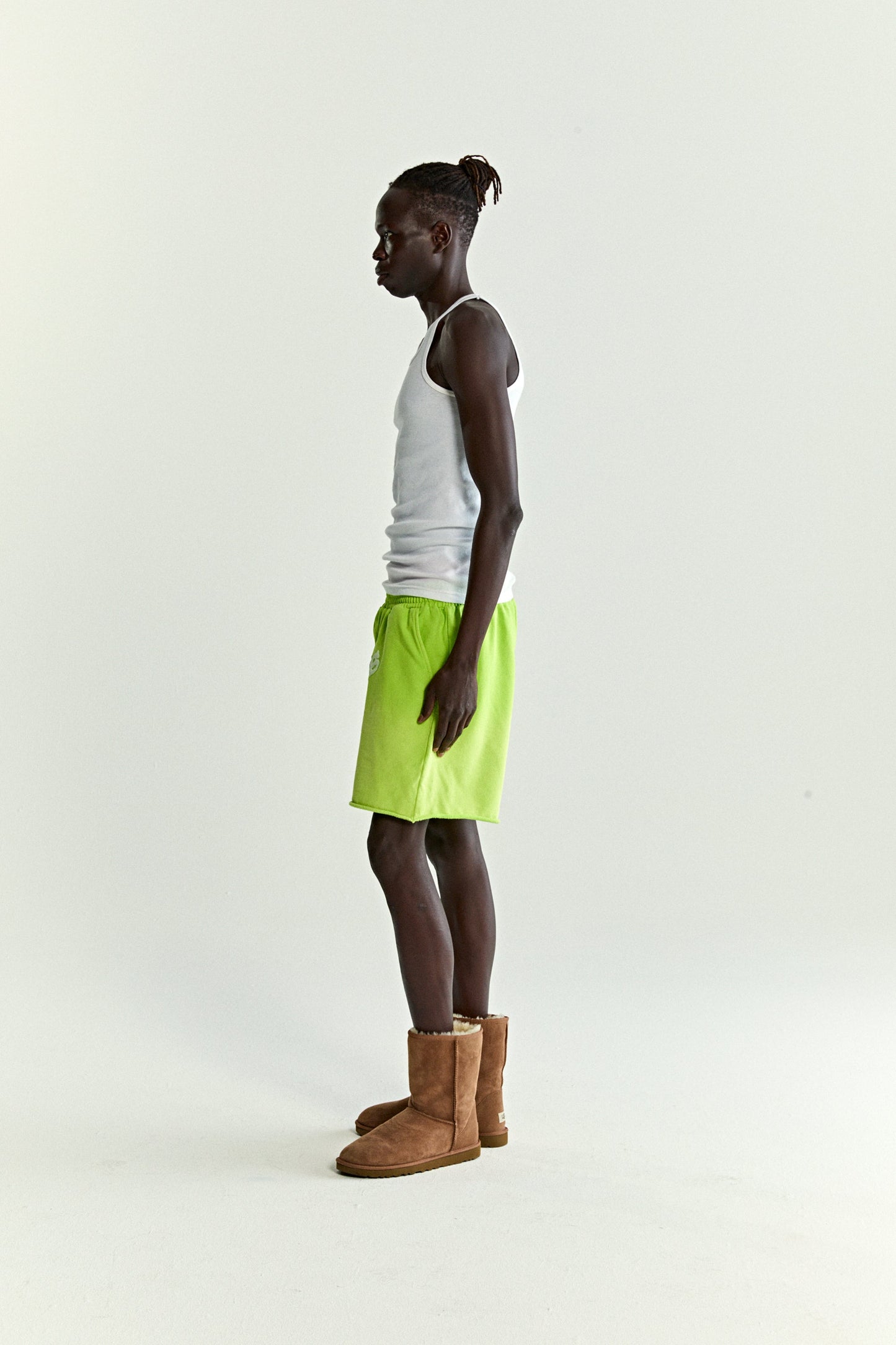 ACID GREEN OG WEB V2 SWEATSHORT ON MODEL
