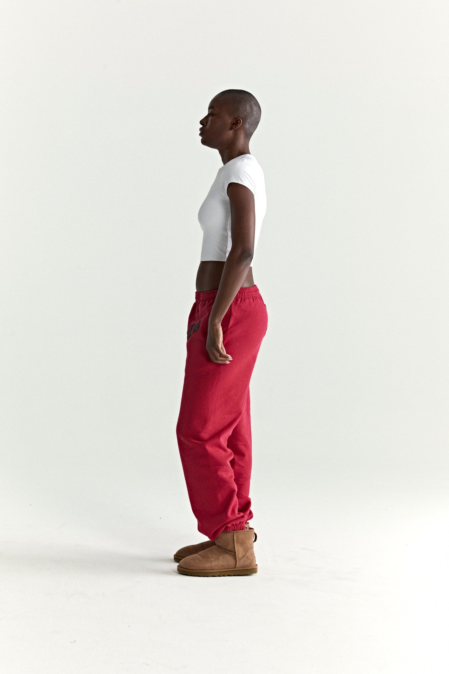 RED OG WEB V2 SWEATPANT ON MODEL