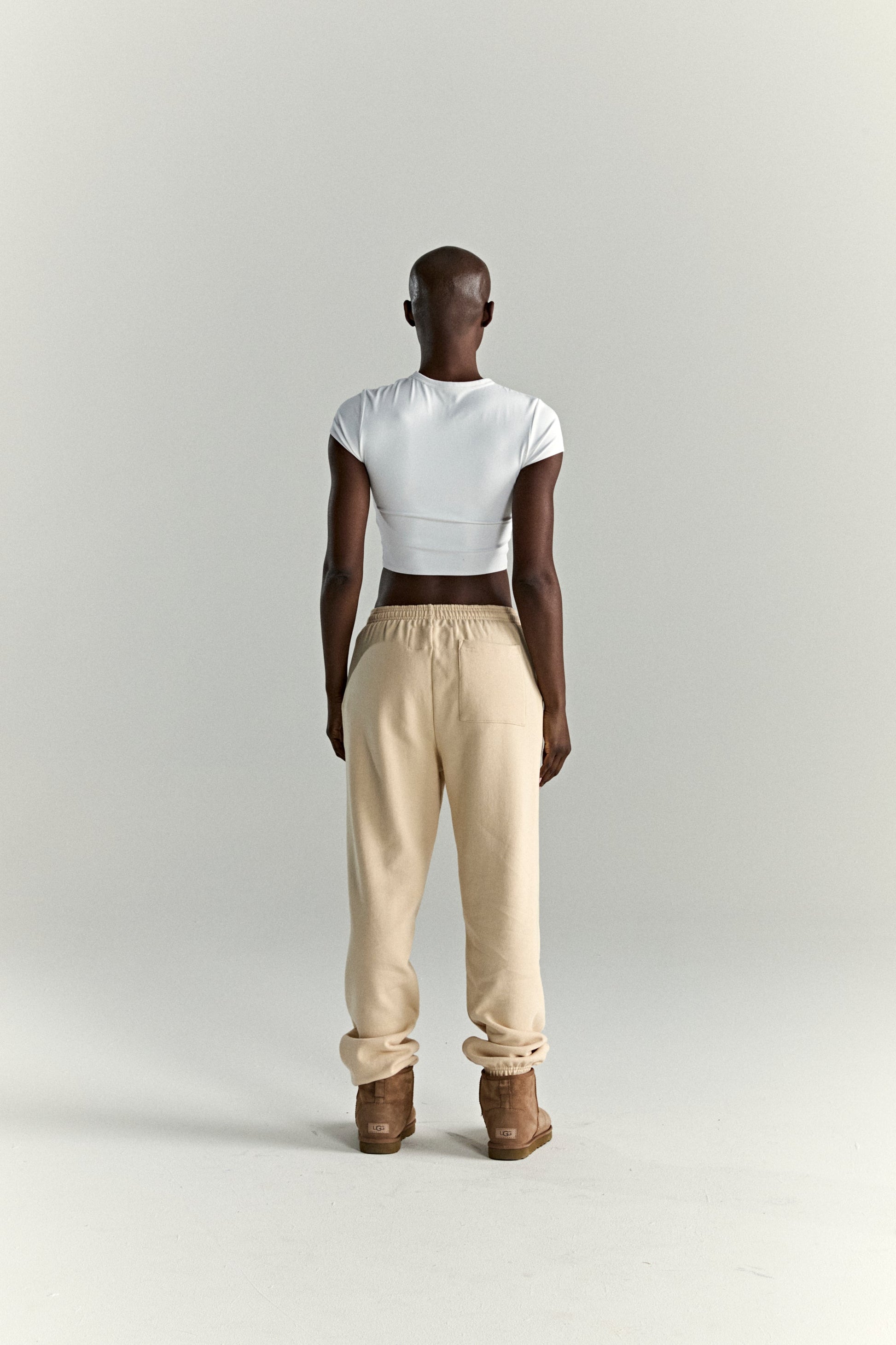 CREAM OG WEB V2 SWEATPANT ON MODEL