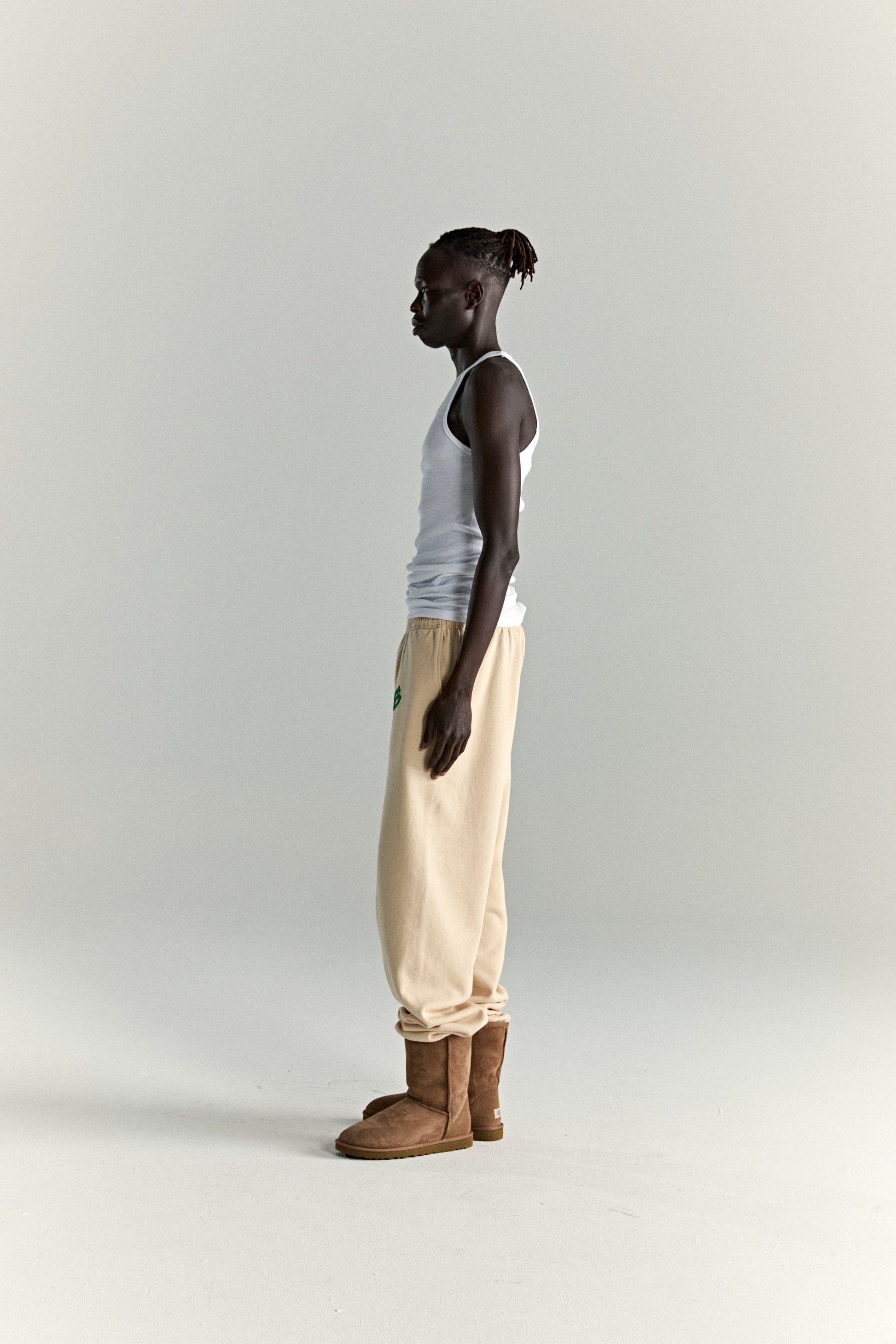 CREAM OG WEB V2 SWEATPANT ON MODEL