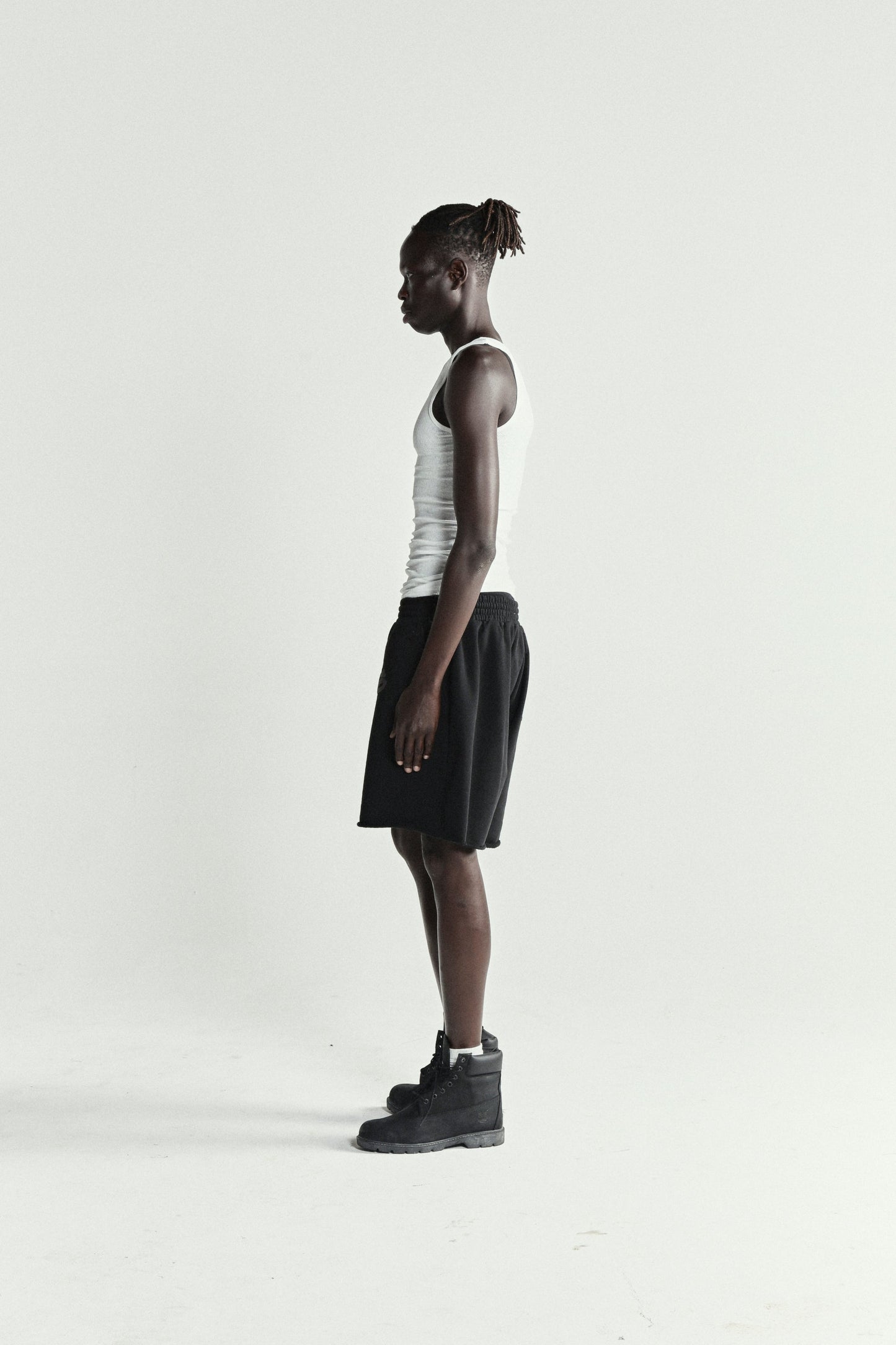 BLACK OG WEB V2 PHANTOM SWEATSHORT ON MODEL
