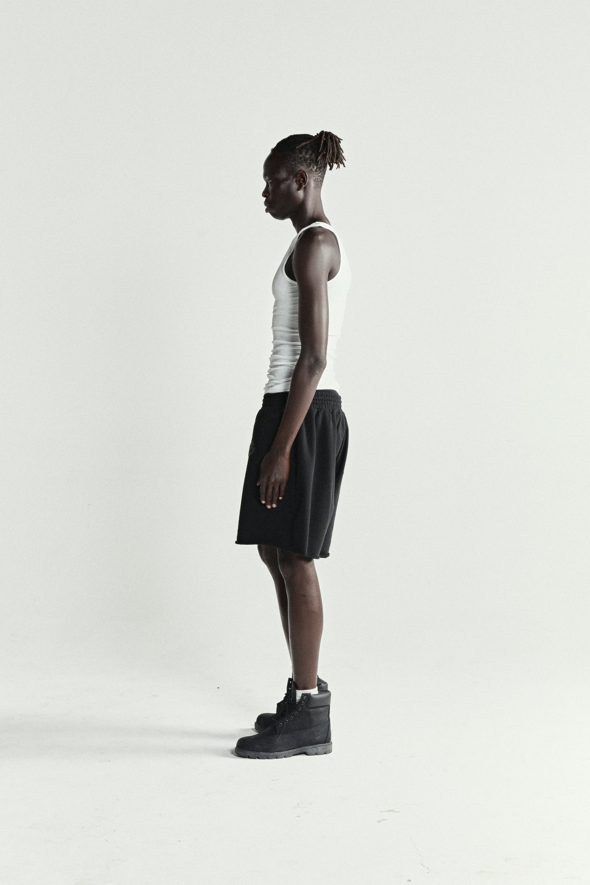 BLACK OG WEB V2 PHANTOM SWEATSHORT ON MODEL