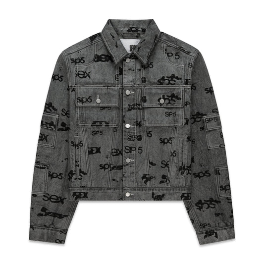 SEX AOP FOIL TRUCKER JACKET