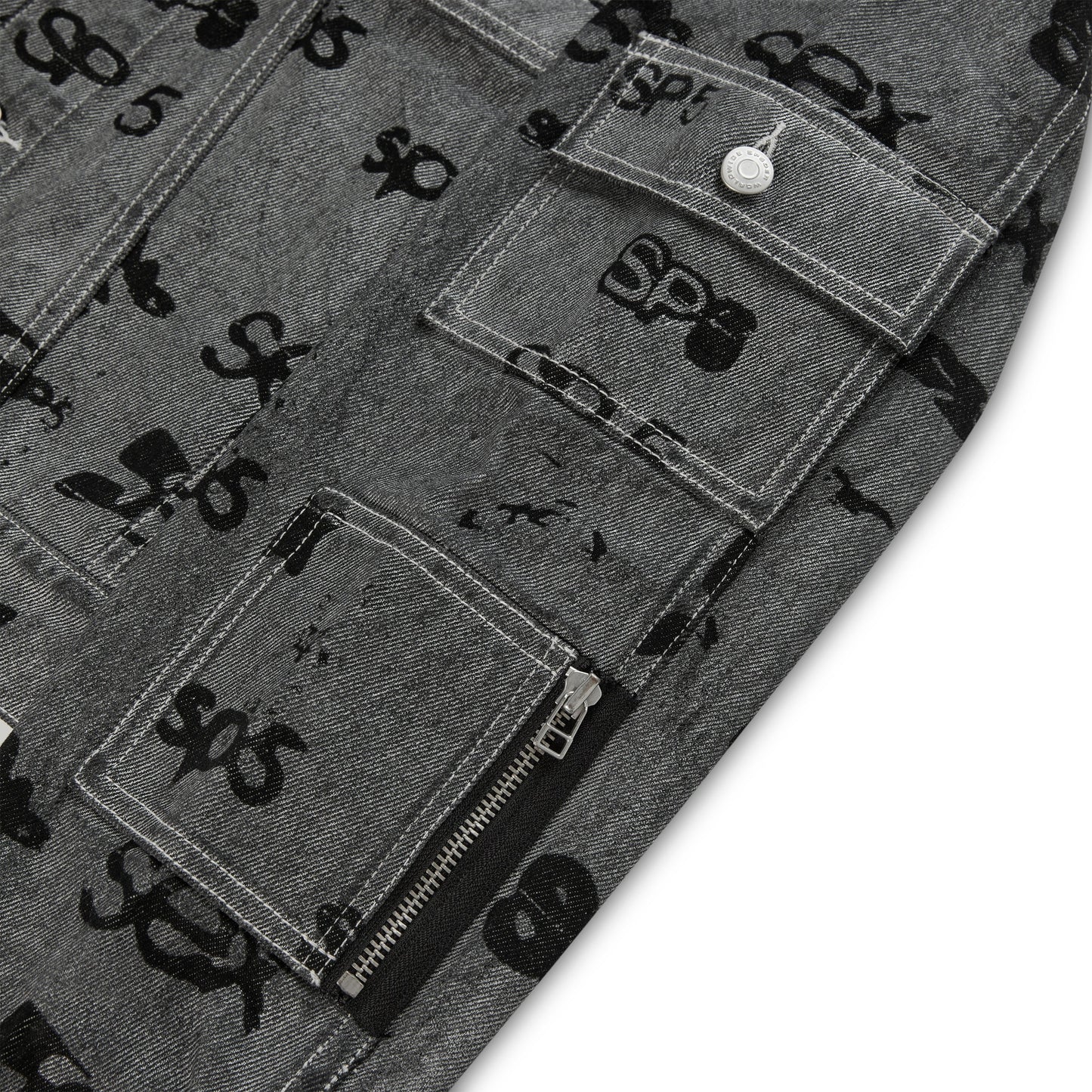 SEX AOP FOIL TRUCKER JACKET