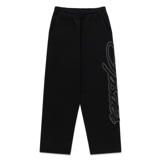 RHINESTONE SCRIPT WIDE LEG SWEATPANT