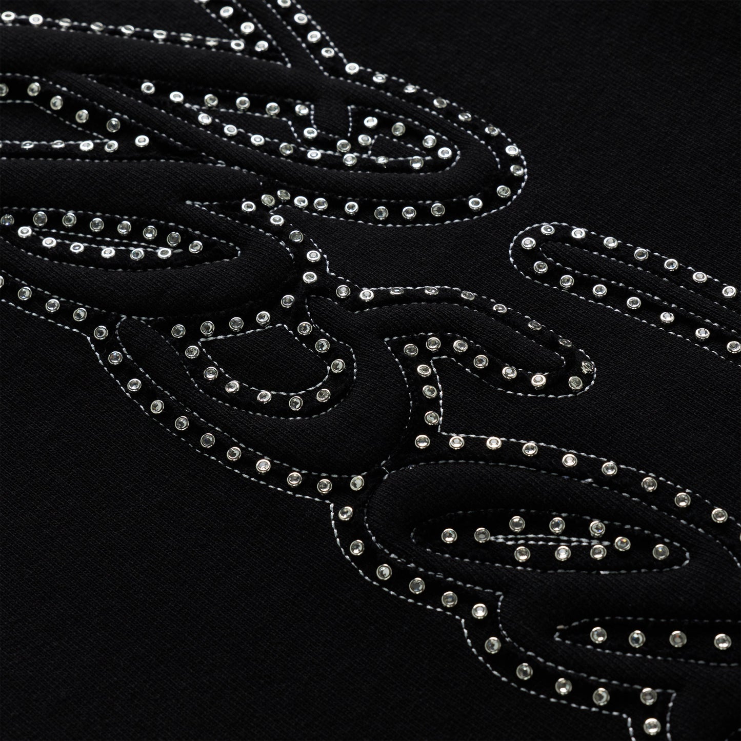 RHINESTONE SCRIPT WIDE LEG SWEATPANT